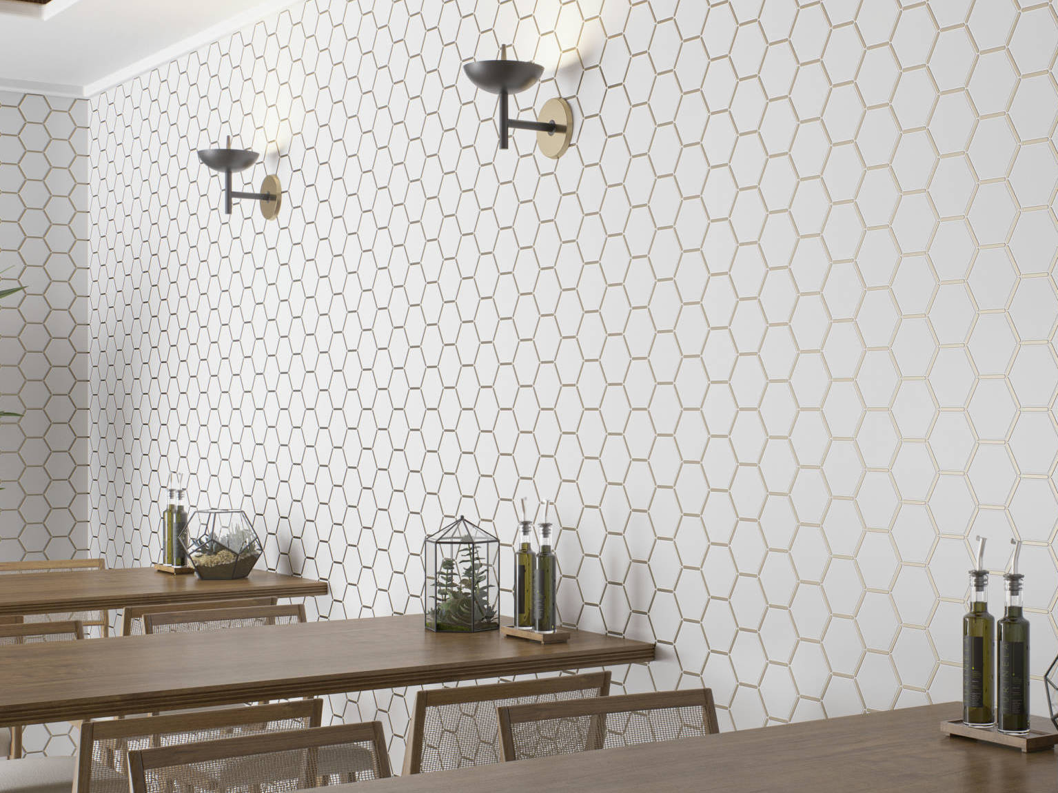 Gilded Hex Mosaic  | In Home Stone