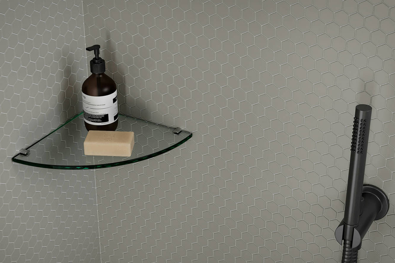 Traditions Taupe Matte 1in Hex Mosaic | In Home Stone