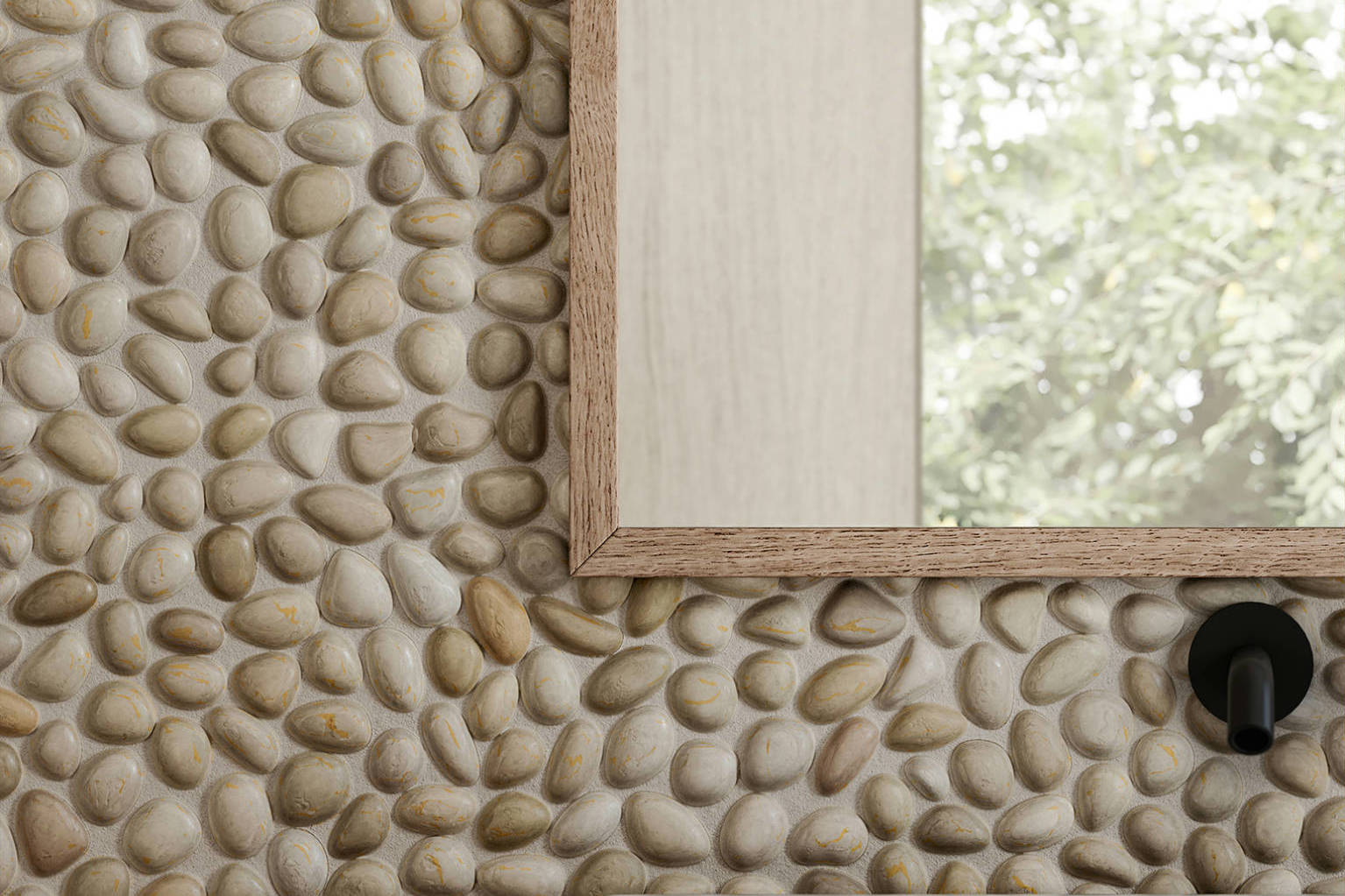 Zen Fiji Cream Natural Pebble Matte Mosaic 3 | In Home Stone