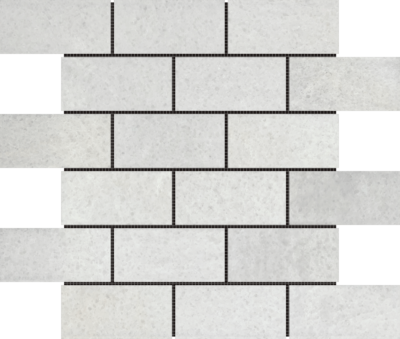 2"x4" Brick White Grey Mosaic | In Home Stone