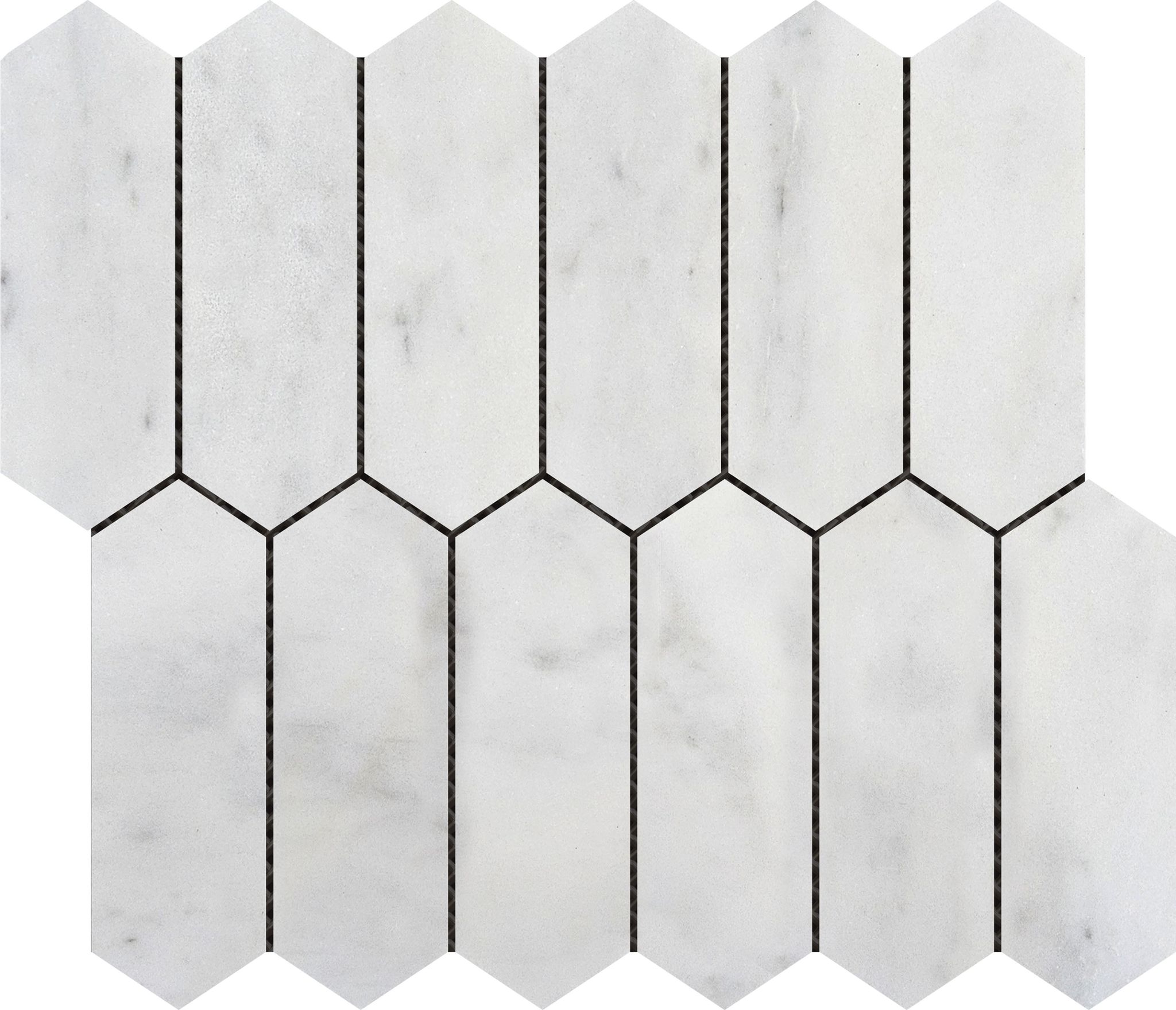 2"x6" Picket White Grey Marble | In Home Stone