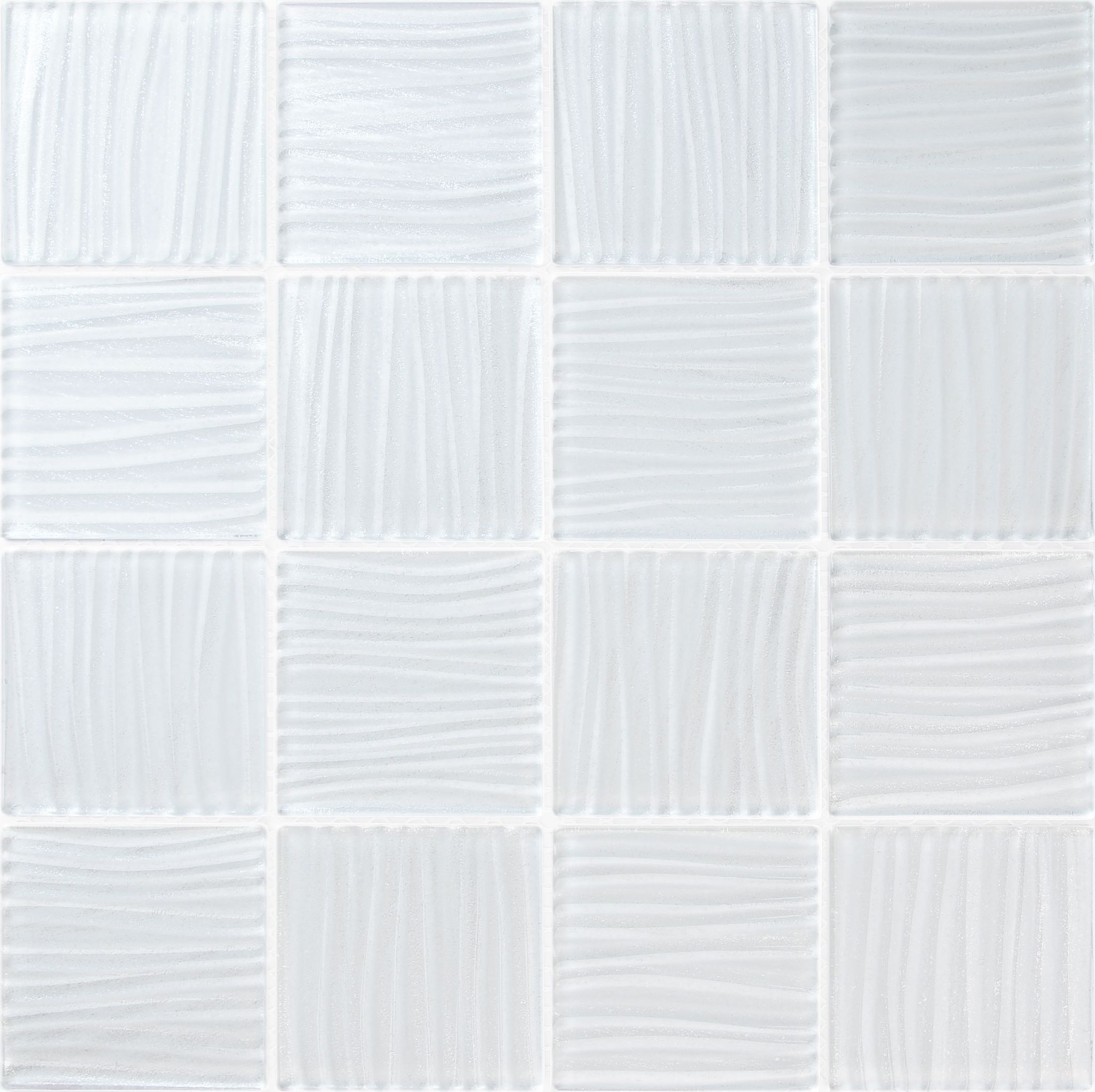 3"x3" White Glass Mosaic | In Home Stone