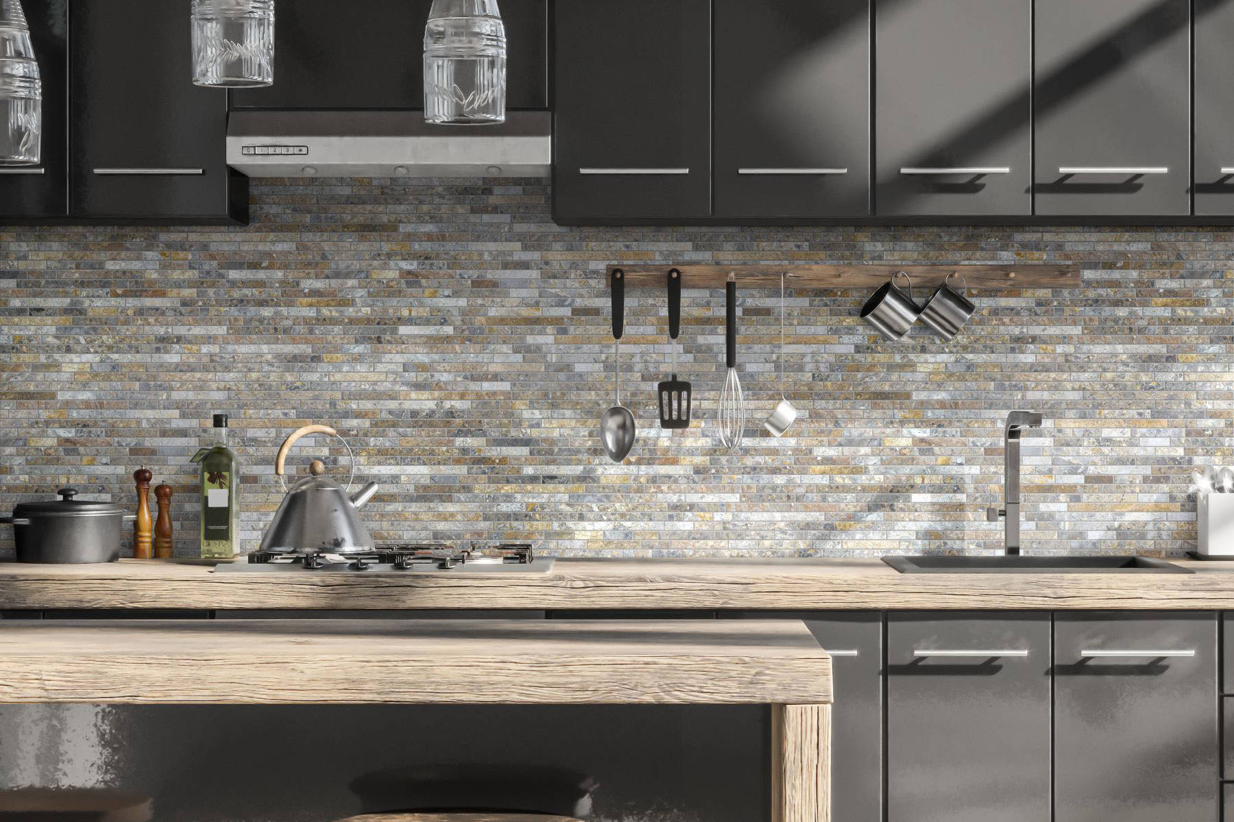 Baguette Royal Vein Mosaic | In Home Stone