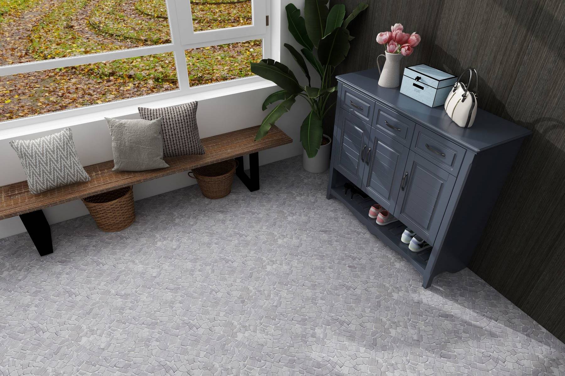 Beige Limestone Matte Mini Opus Interlocking | In Home Stone