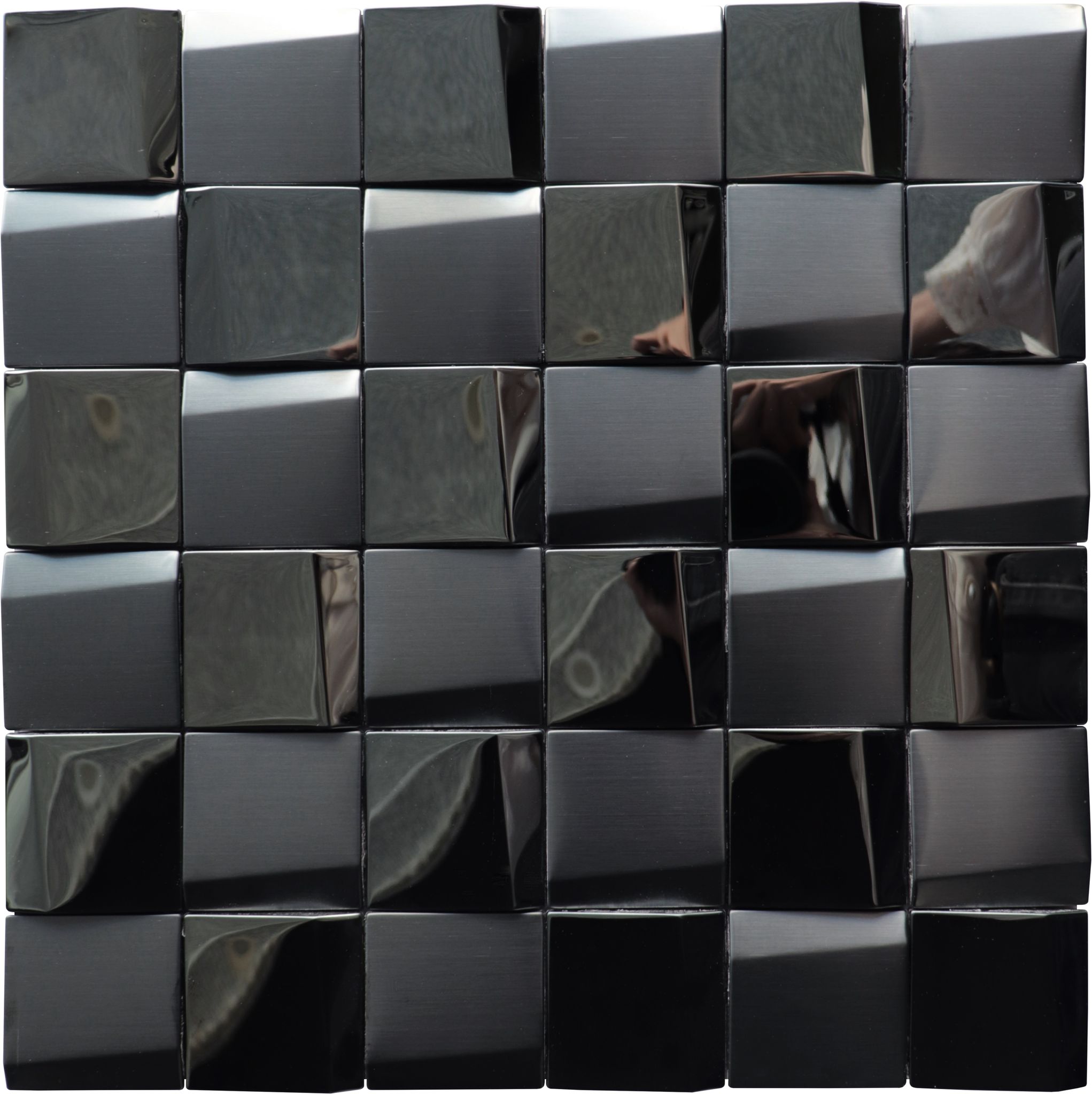 Black 3D Metal Mix Finish 2"x2" 11.5"x11.5" | In Home Stone