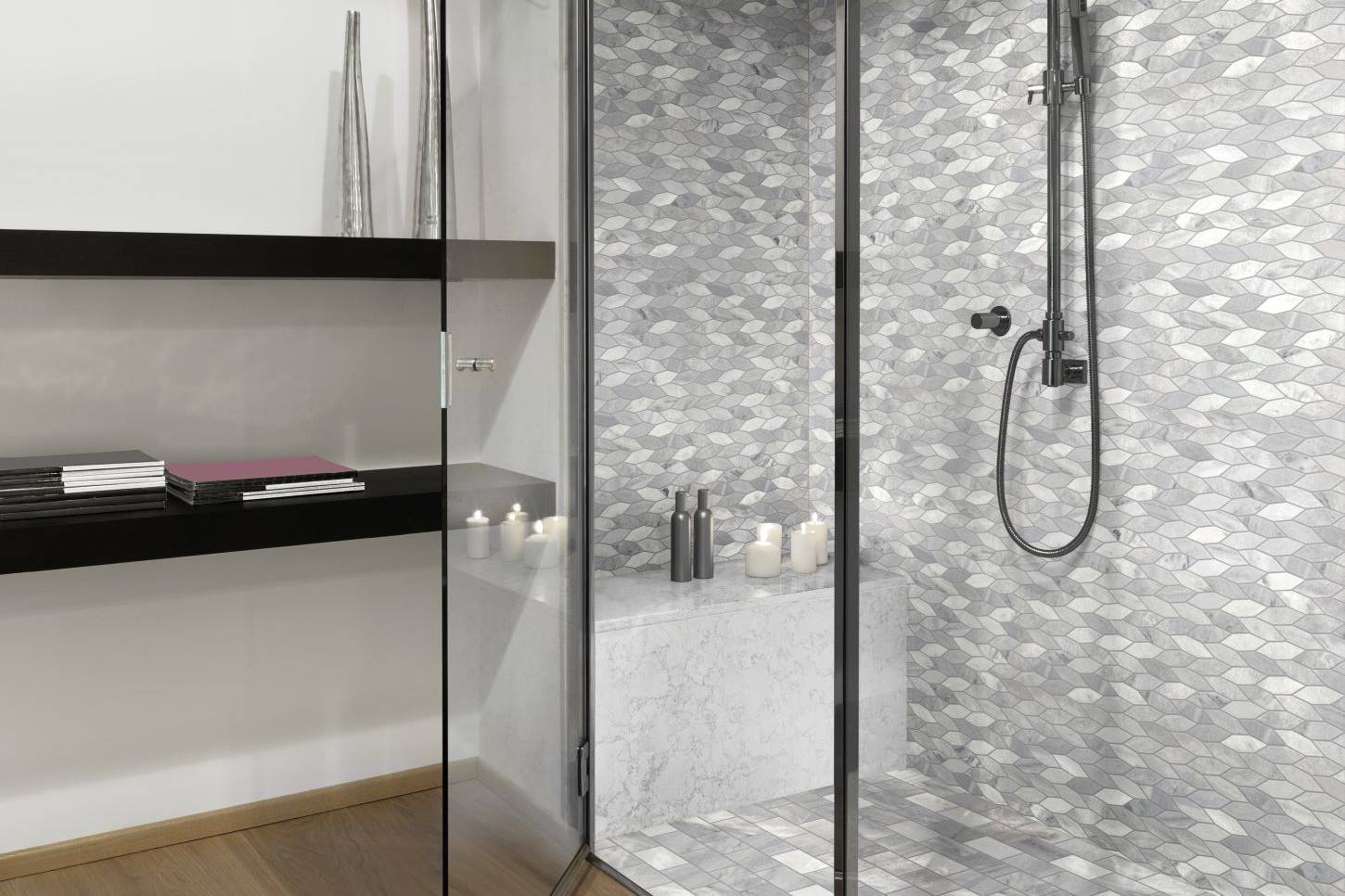 Elongated Hexagon Ice Grey + 2