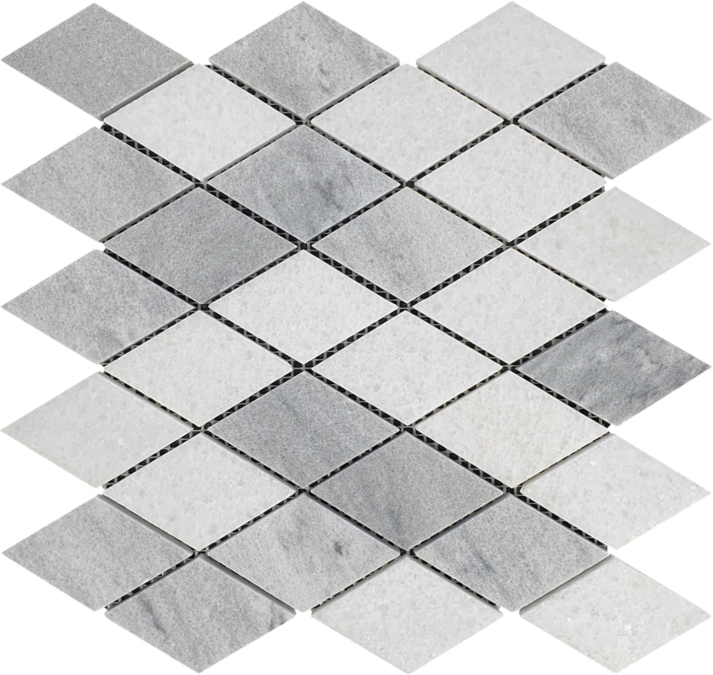Grey White Multicolor Marble Diamond Honed 11.4"x11.3" | In Home Stone