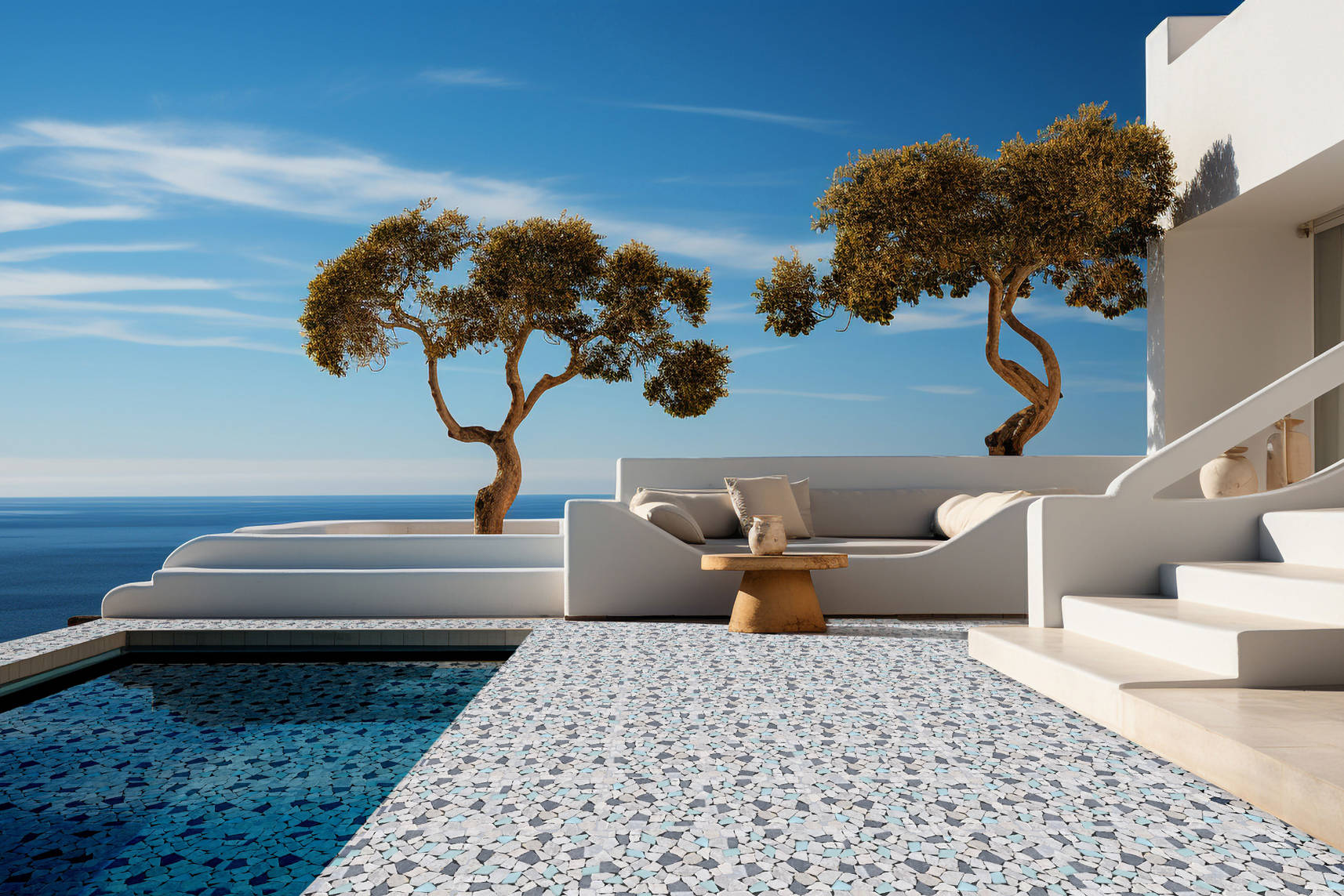 Mini Opus Beige Grey Marble Mix & Green Glass | In Home Stone