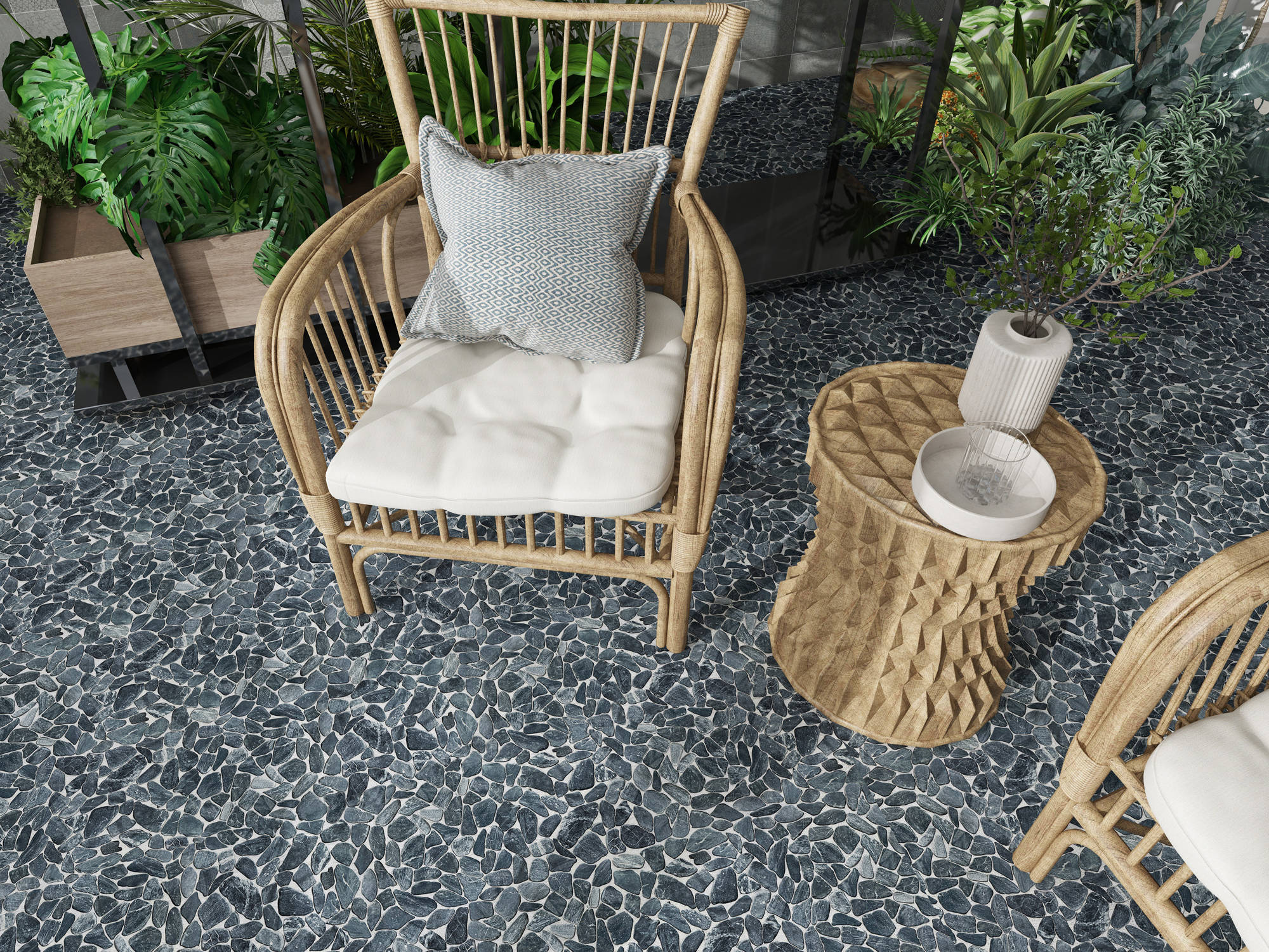 Mini Opus Matte Grey Mix Marble Stone Interlocking | In Home Stone