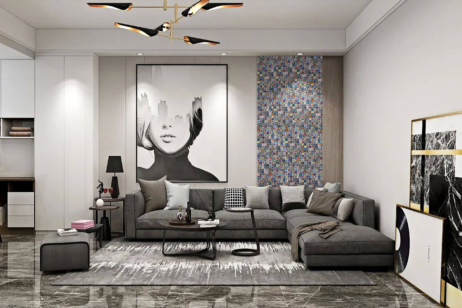 Multicolor Square Mix Glass Resin Mosaic | In Home Stone