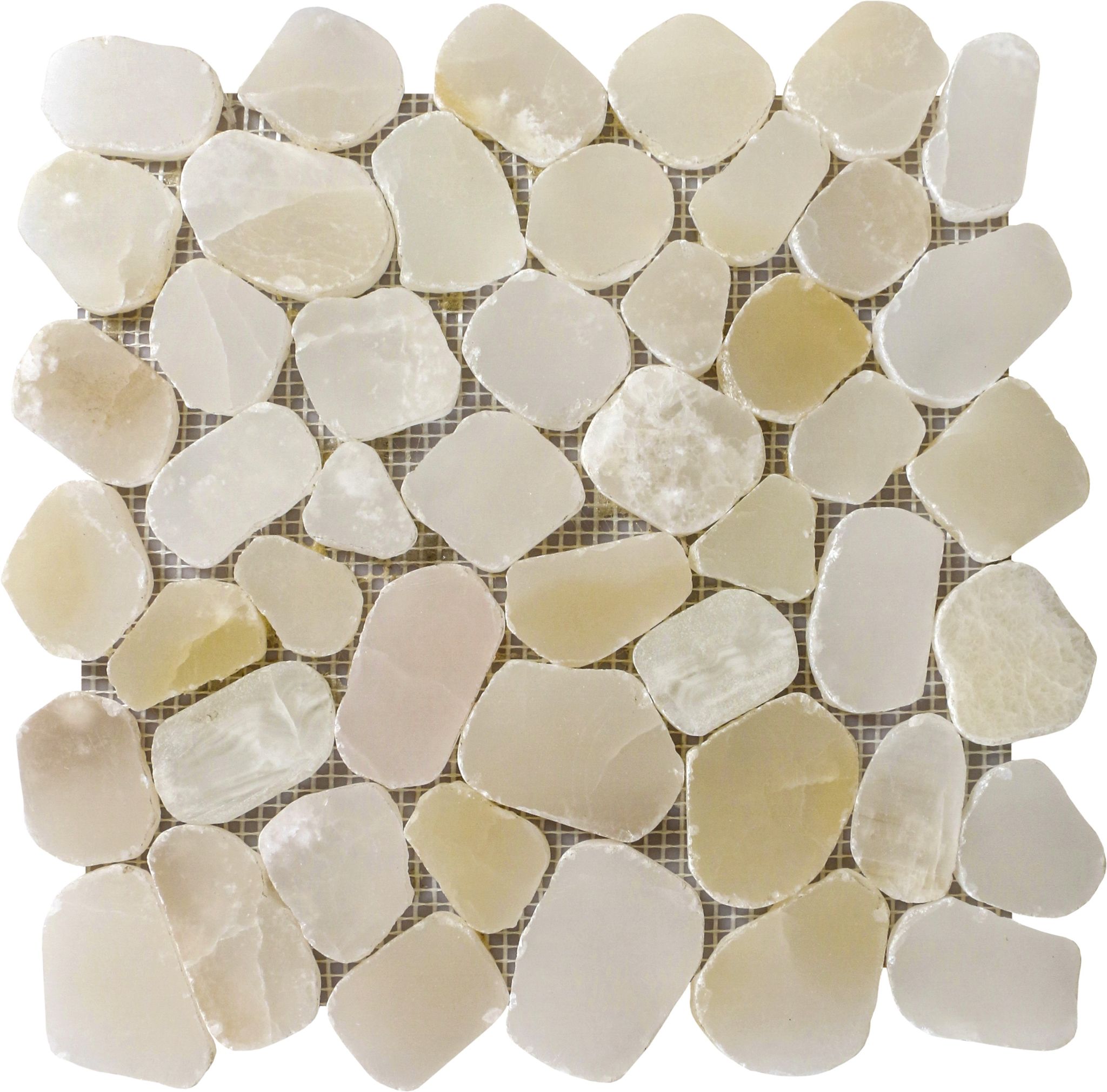 Onyx Light Beige Pebble Mosaic 12"x12" | In Home Stone