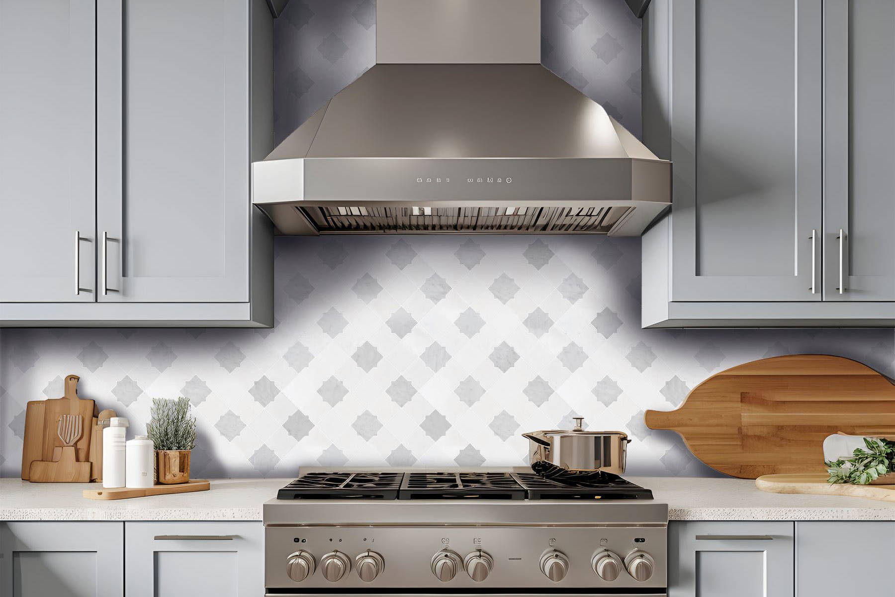 Star & Square White & Grey Mix Marble 2 | In Home Stone