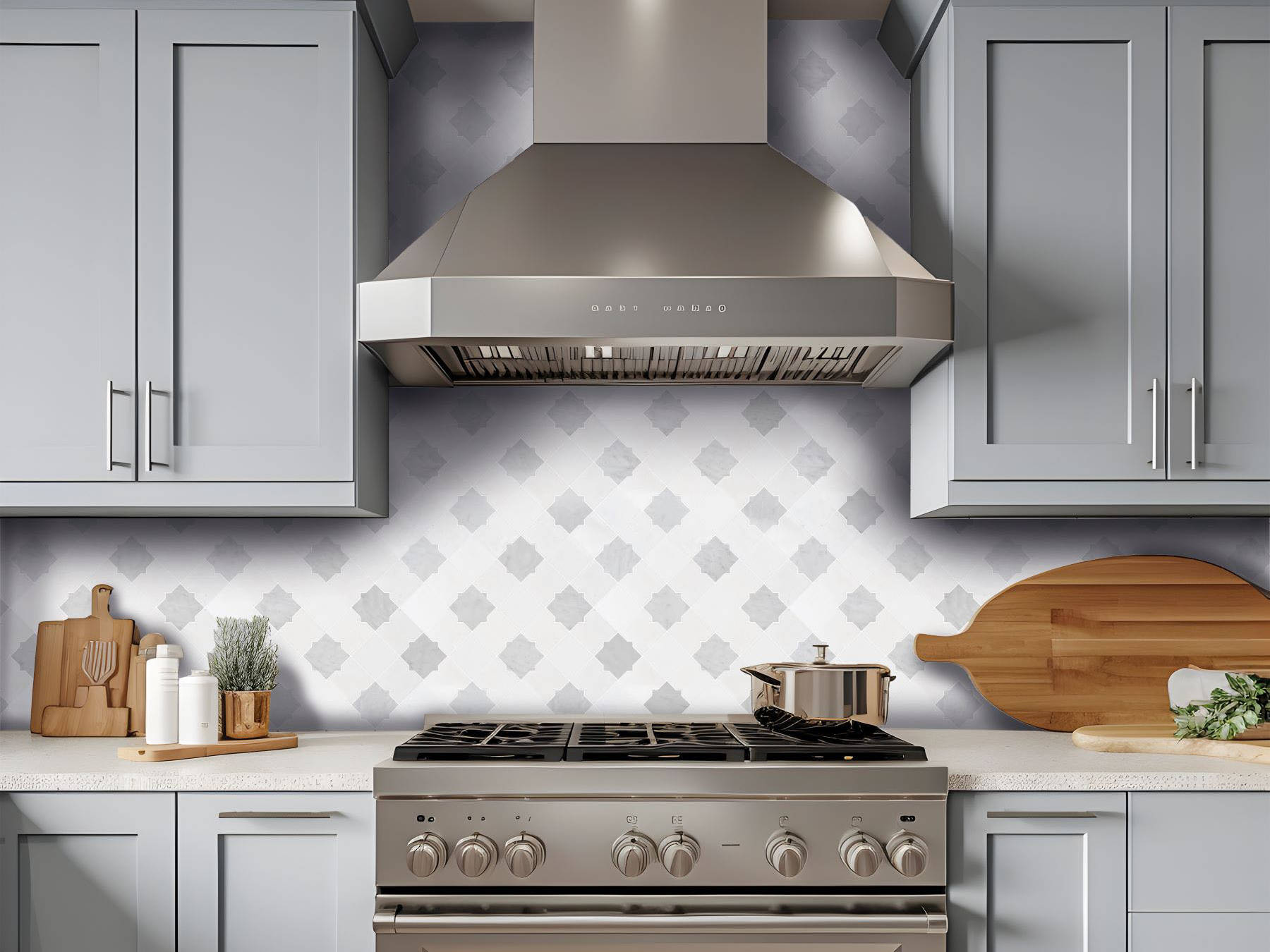 Star & Square White & Grey Mix Marble 2 | In Home Stone