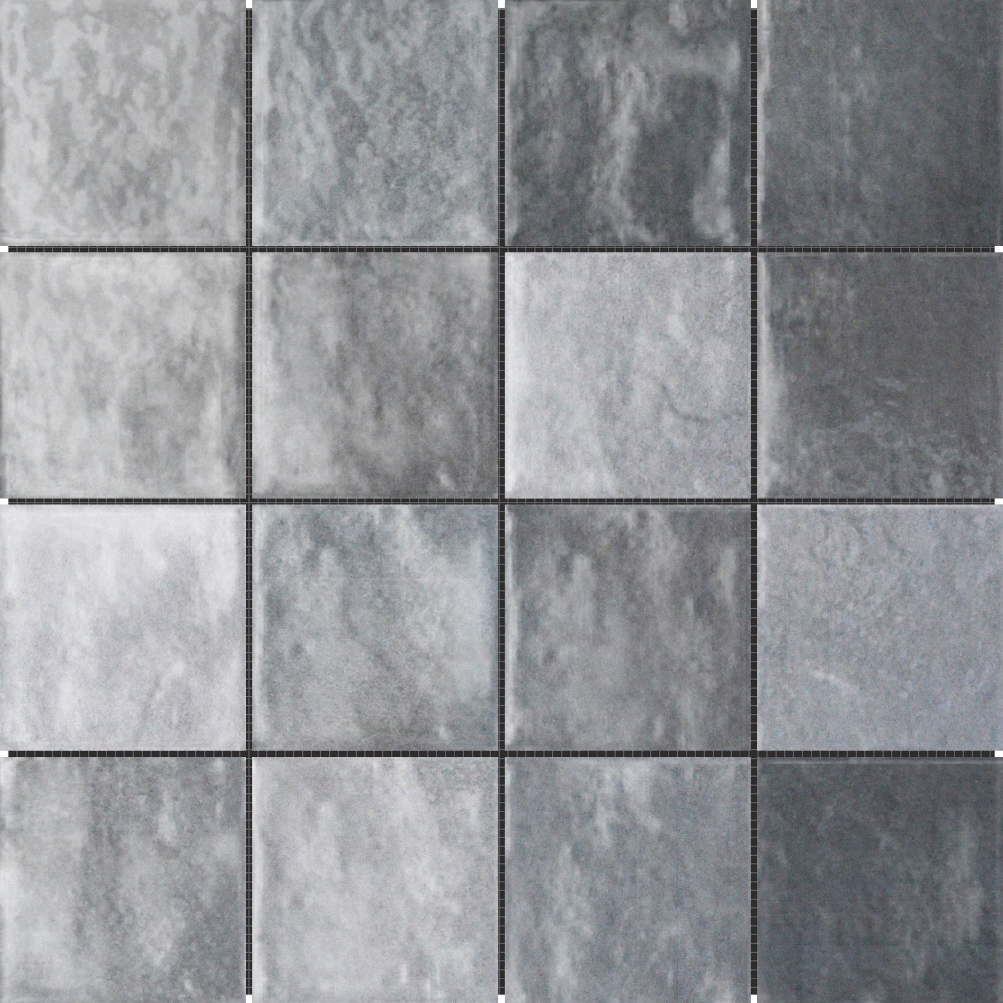 Zellige Glazed Ceramic Grey Mix 3"x3" | In Home Stone