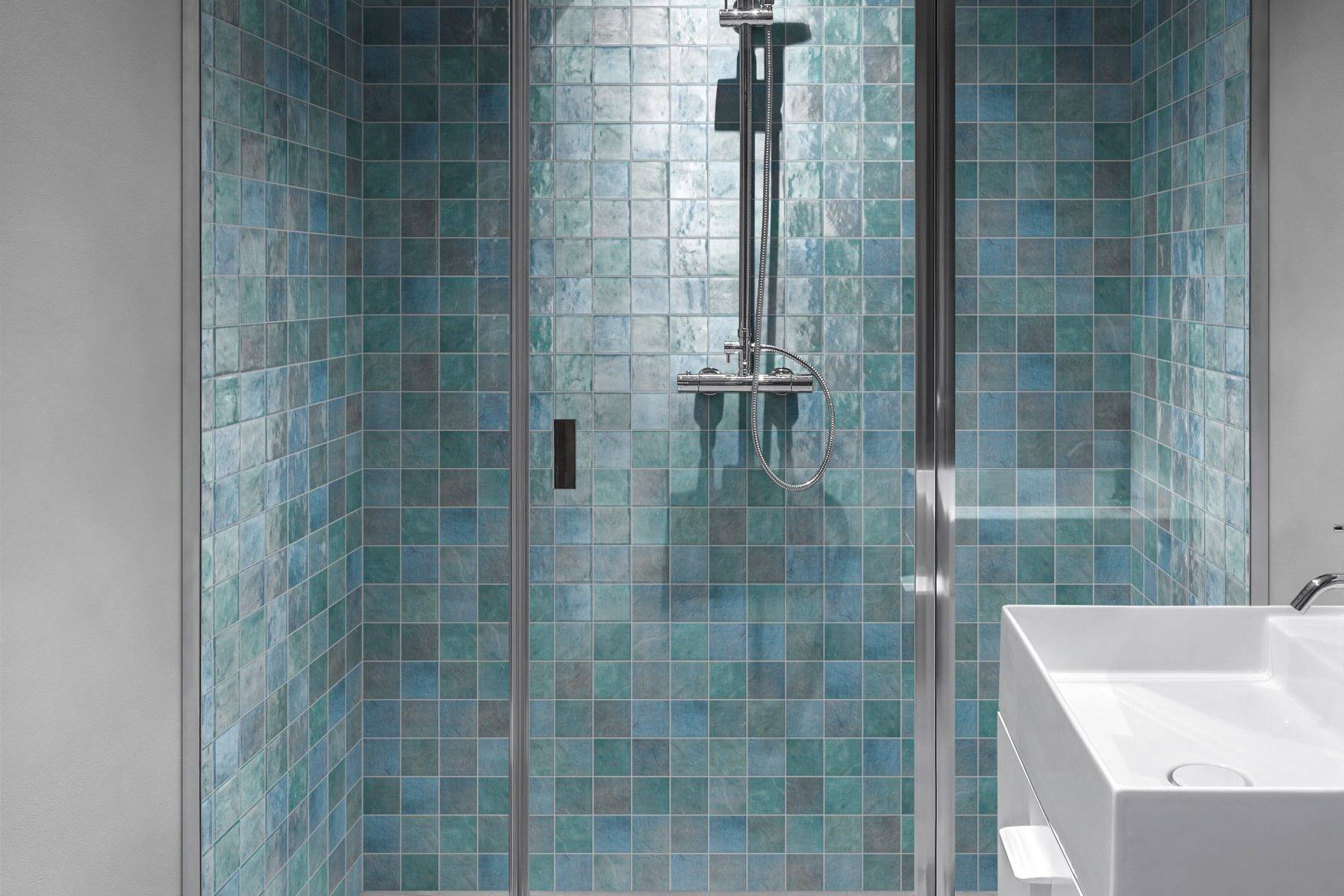 Zellige Glazed Ceramic Soft Blue Mix 3 | In Home Stone