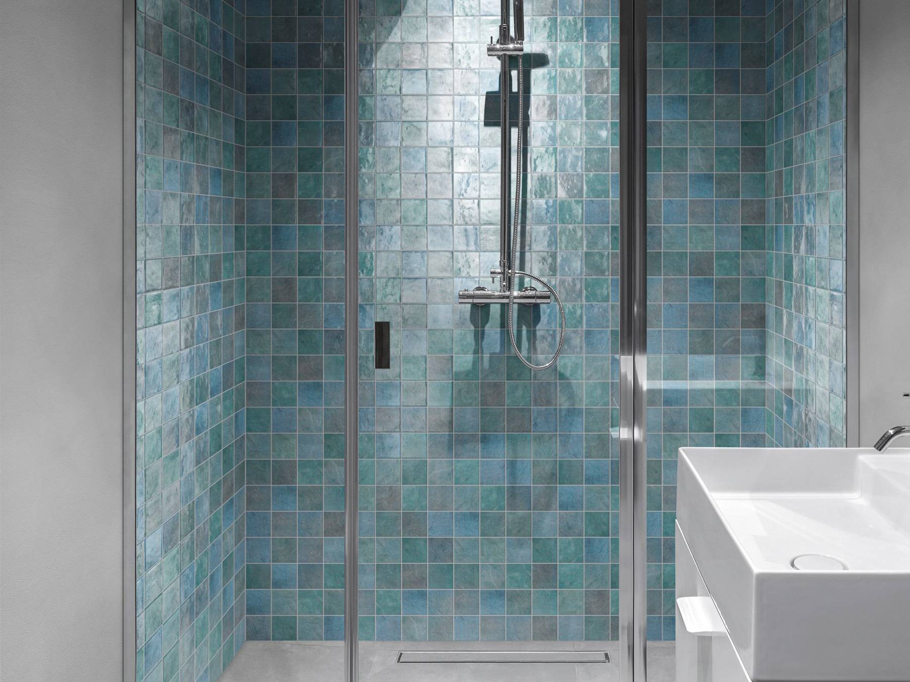 Zellige Glazed Ceramic Soft Blue Mix 3 | In Home Stone
