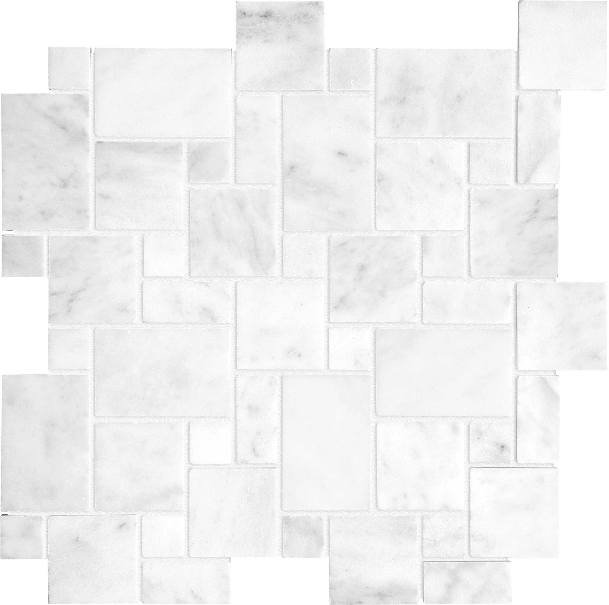 Bianco Venatino Mini Versailles Honed Mosaic | In Home Stone