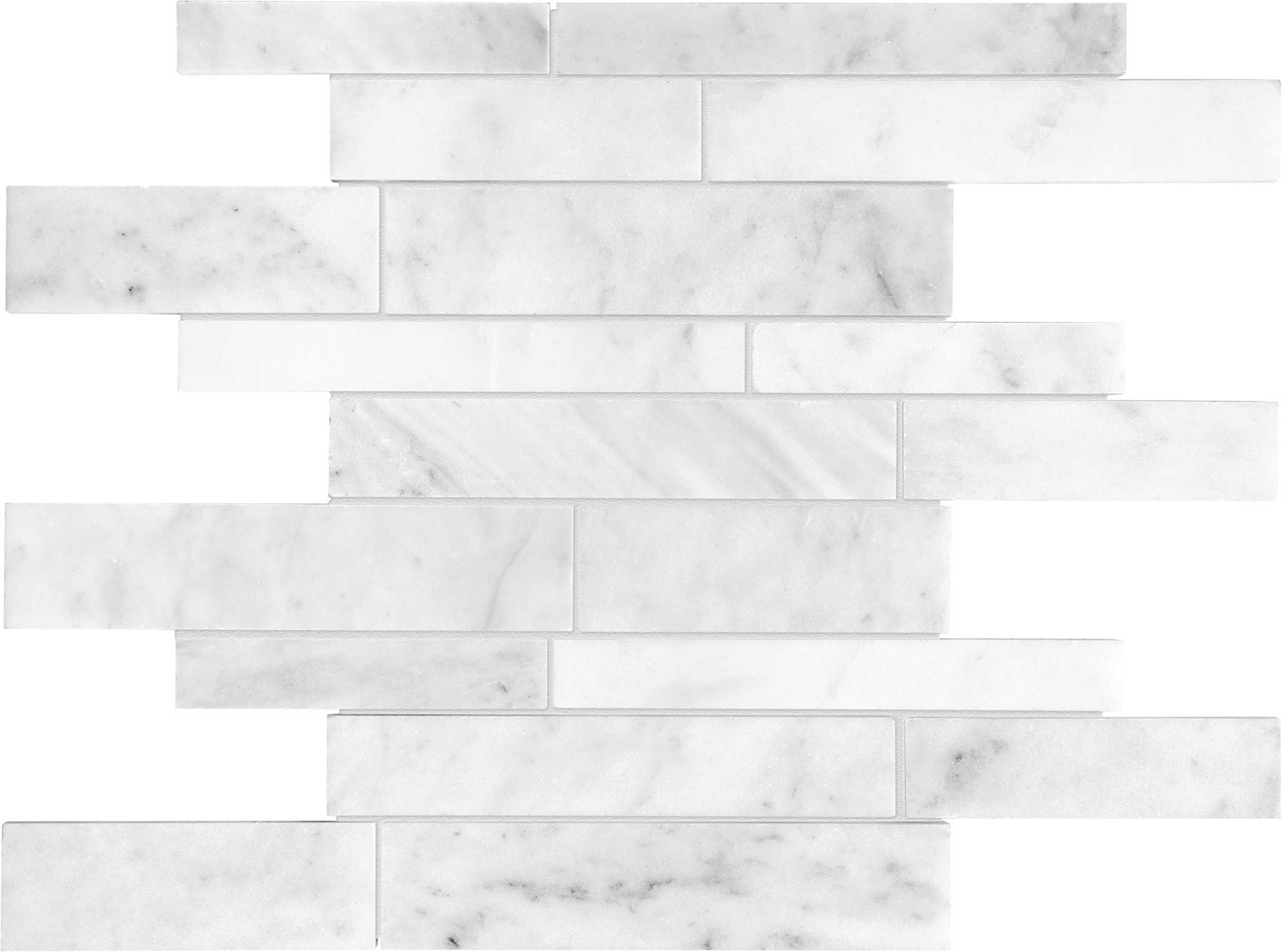 Bianco Venatino Random Strip Polished Mosaic | In Home Stone