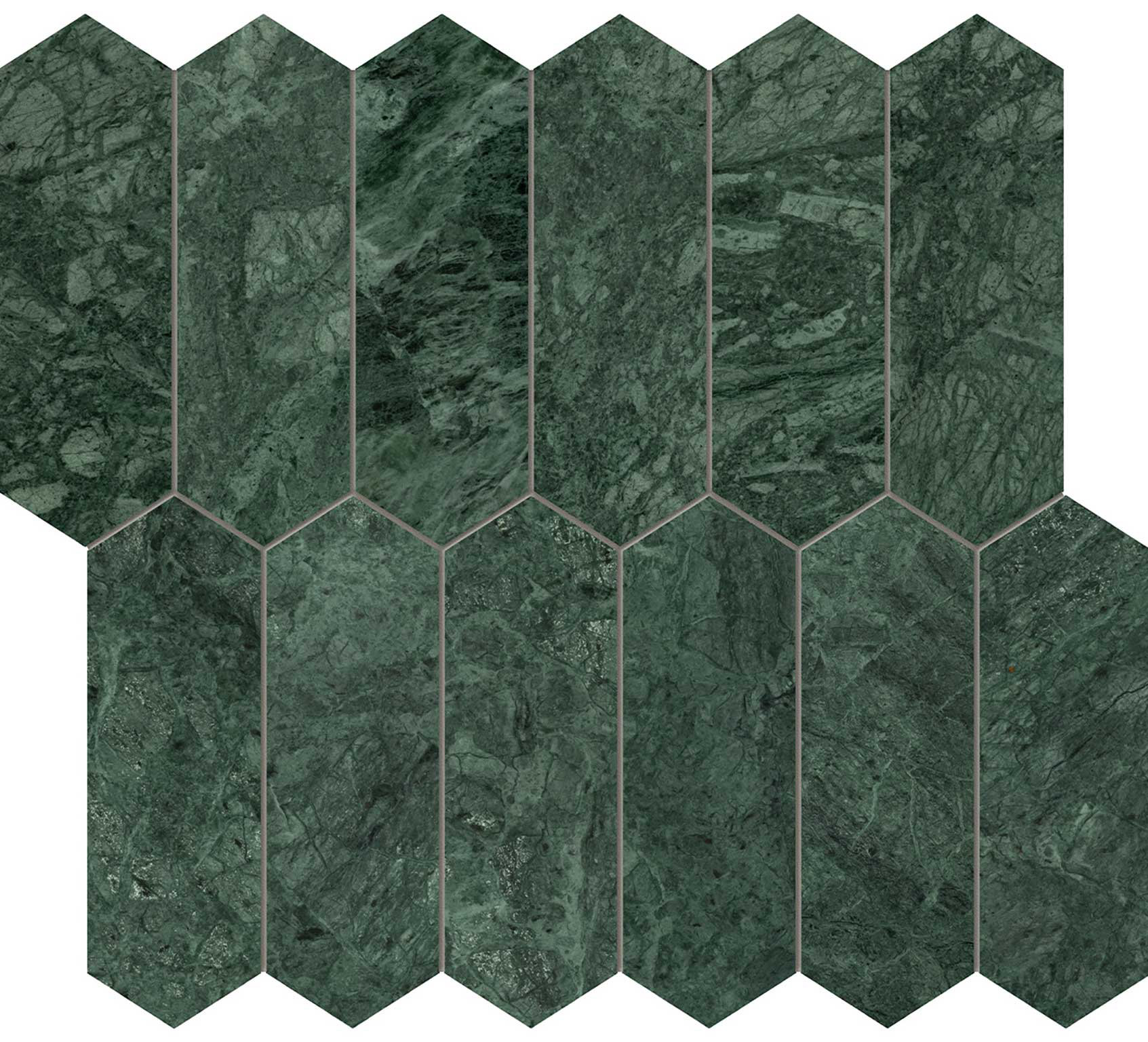 Diosa Verde 2x6 Picket Mosaic | In Home Stone