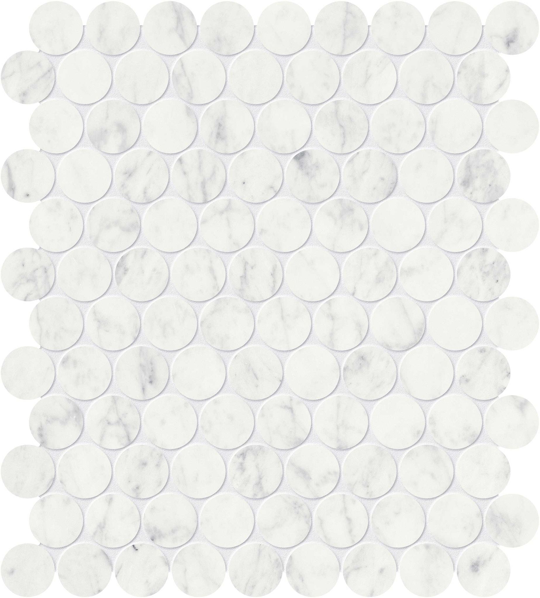 Eterna Bianco 1.25 Honed Penny Round Mosaic | In Home Stone
