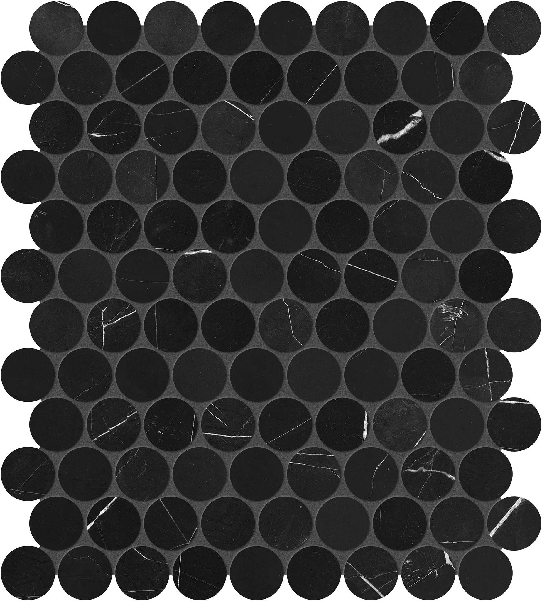 Galaxia Nero 1.25 Penny Round Mosaic | In Home Stone
