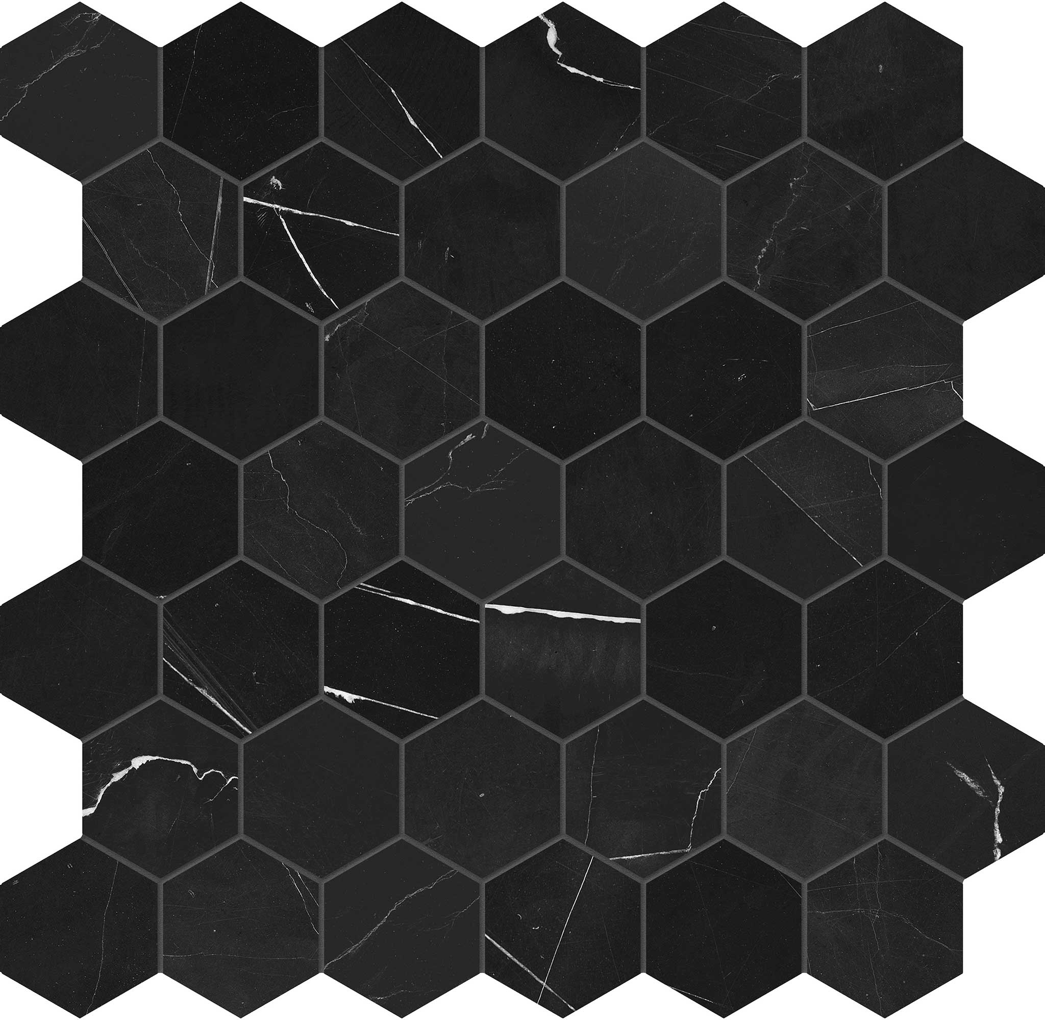 Galaxia Nero 2 Hexagon Mosaic | In Home Stone