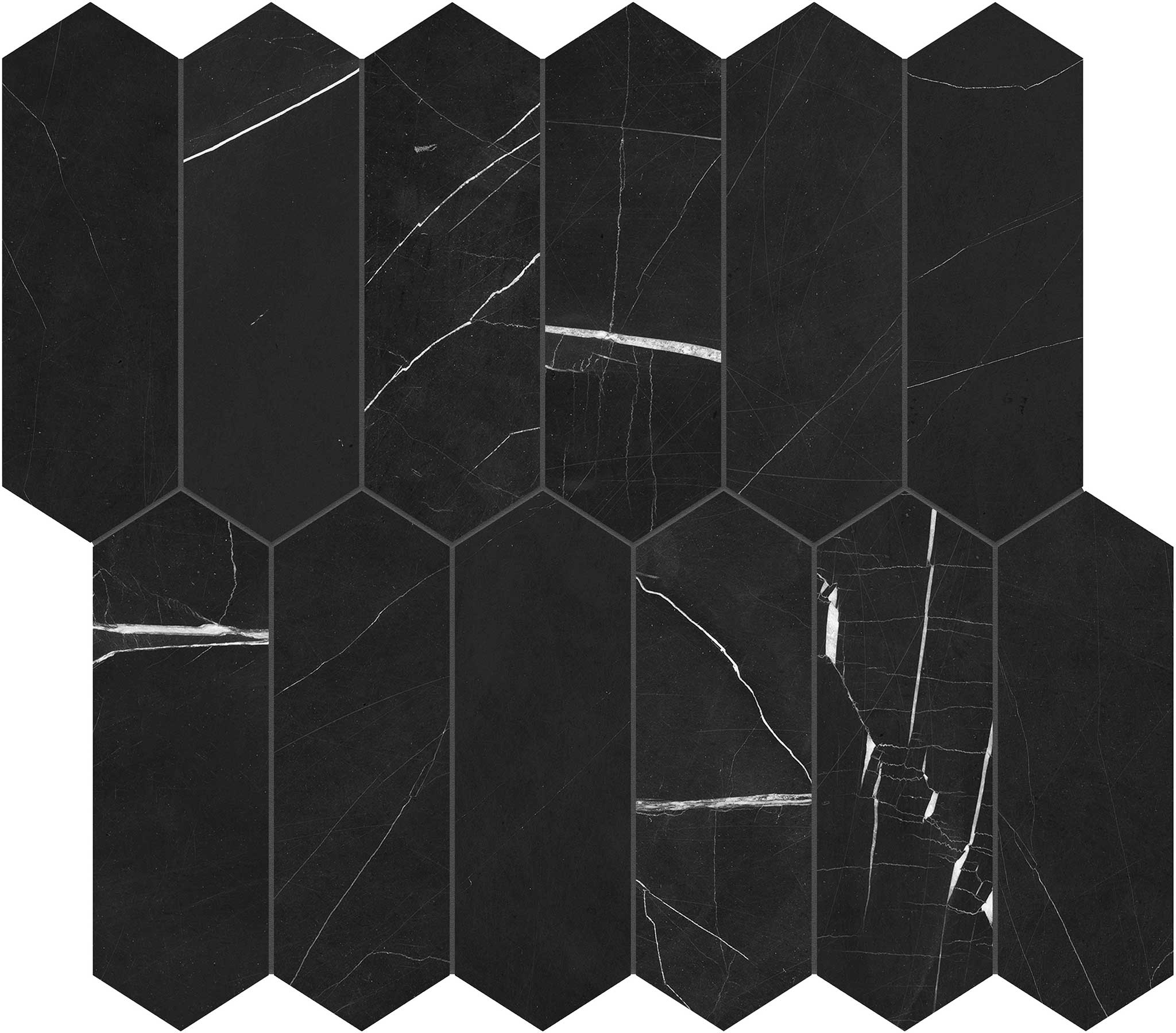 Galaxia Nero 2x6 Picket Mosaic | In Home Stone