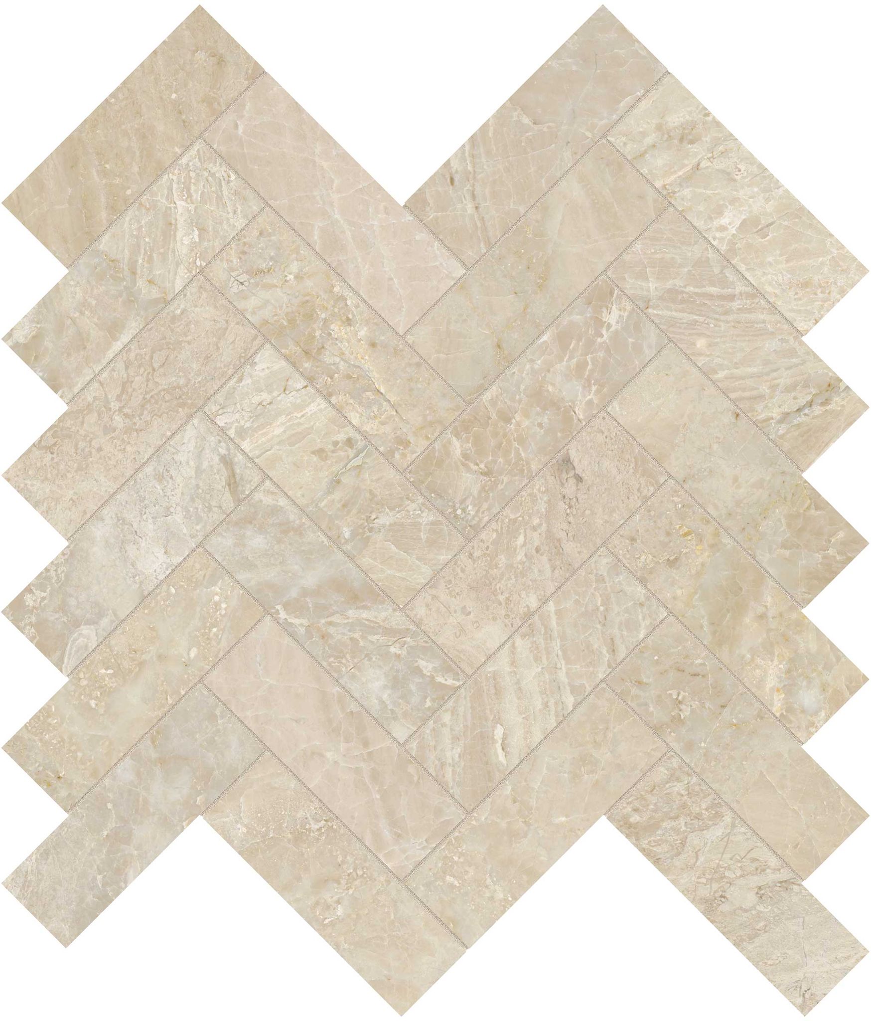 Impero Reale 1.25x4 Polished Herringbone Mosaic | In Home Stone