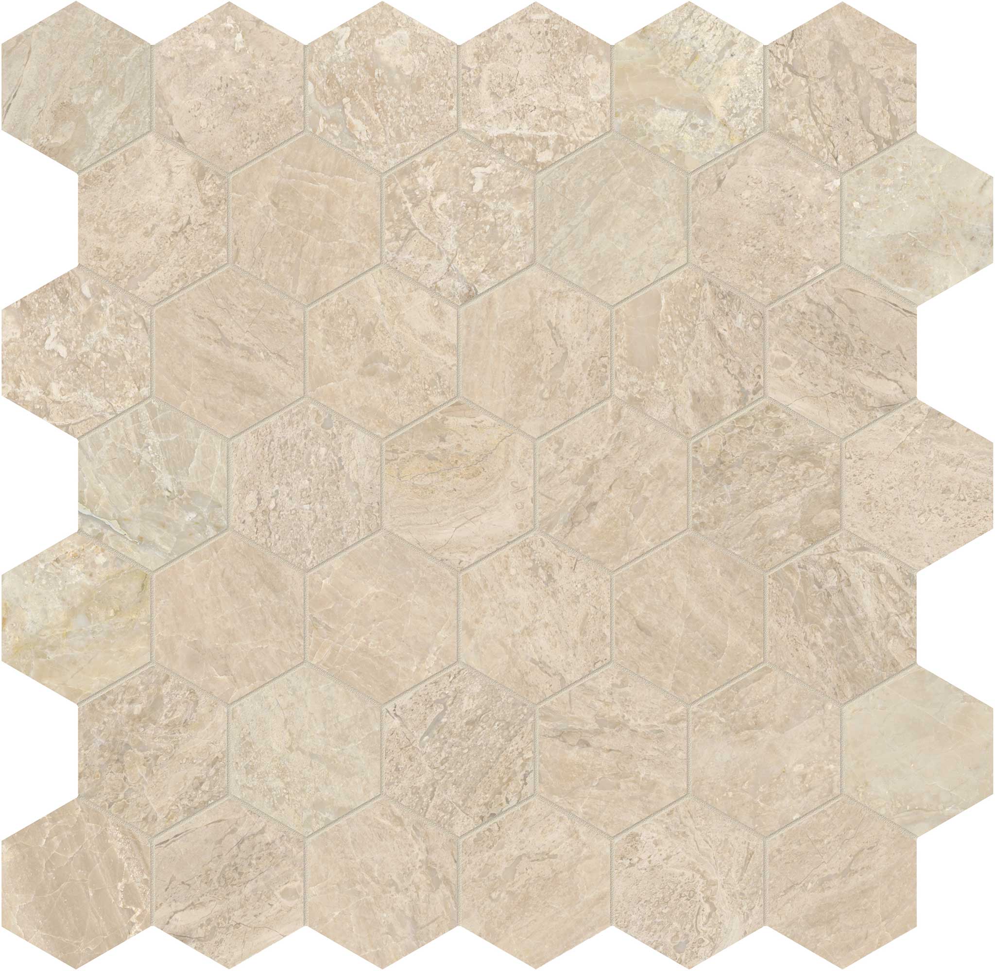 Impero Reale 2 Polished Hexagon Mosaic | In Home Stone