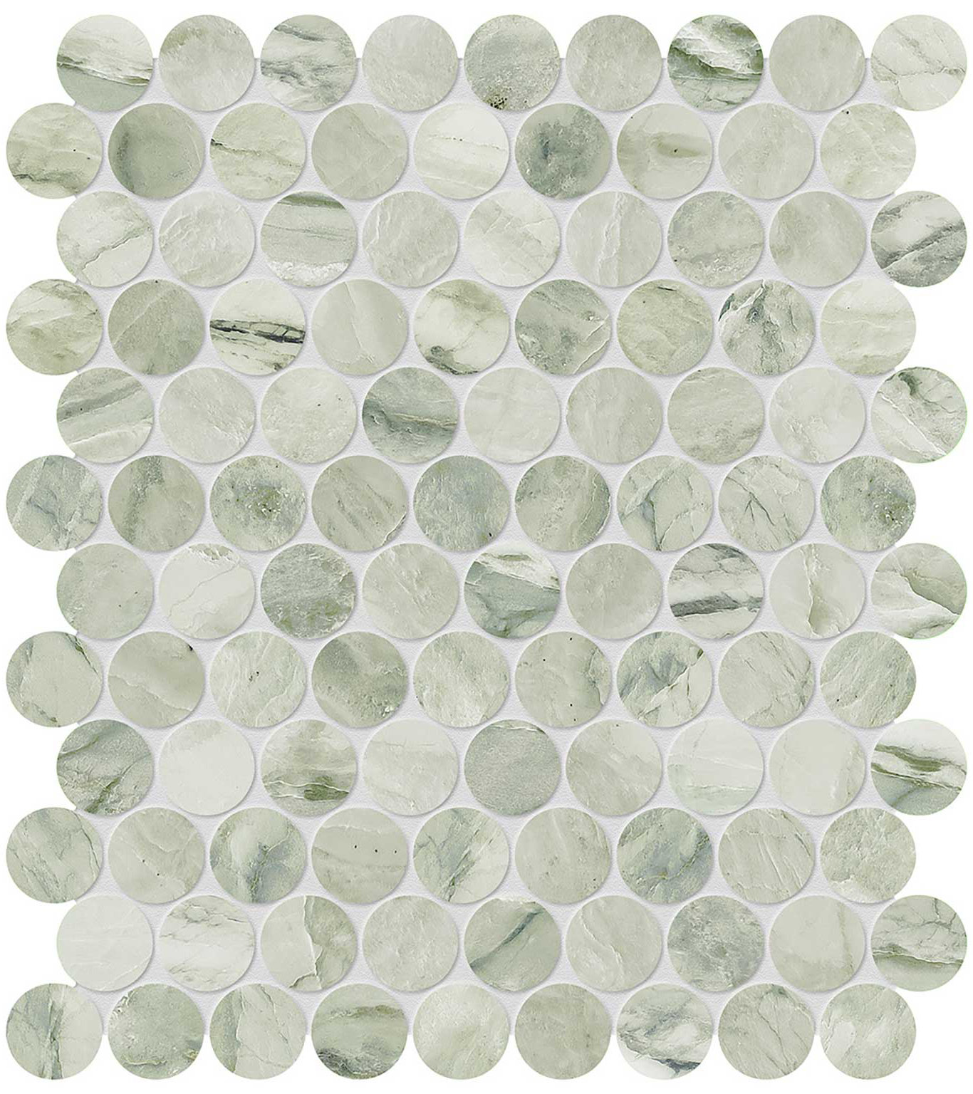 Moscato Argento 1.25 Penny Round Mosaic | In Home Stone