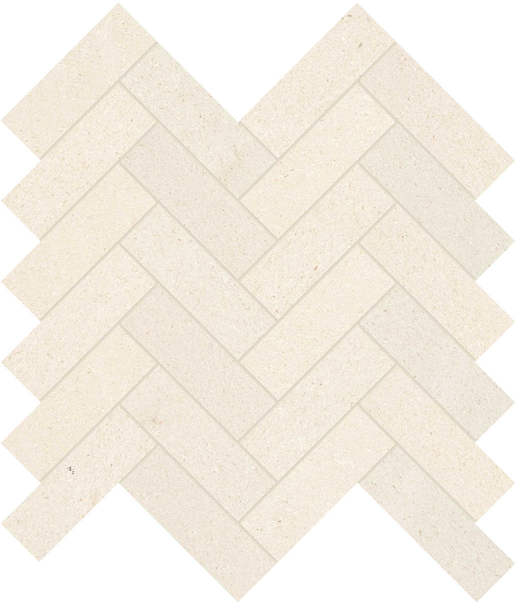 Serene Ivory 1.25x4 Herringbone Mosaic | In Home Stone