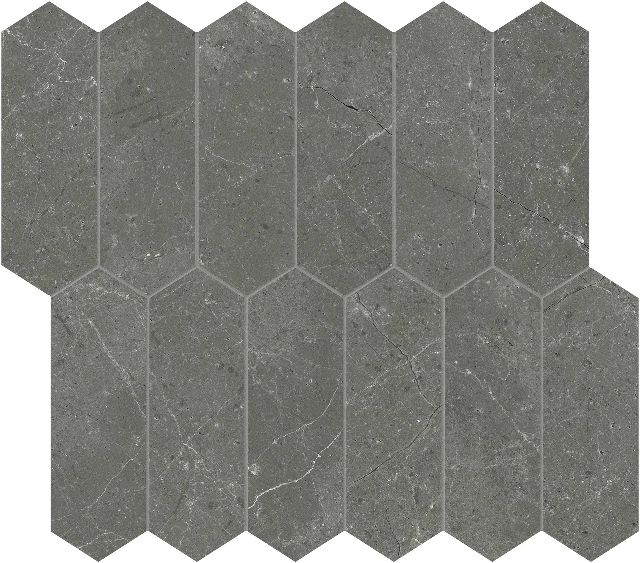 Stark Carbon 2x6 Picket Mosaic | In Home Stone