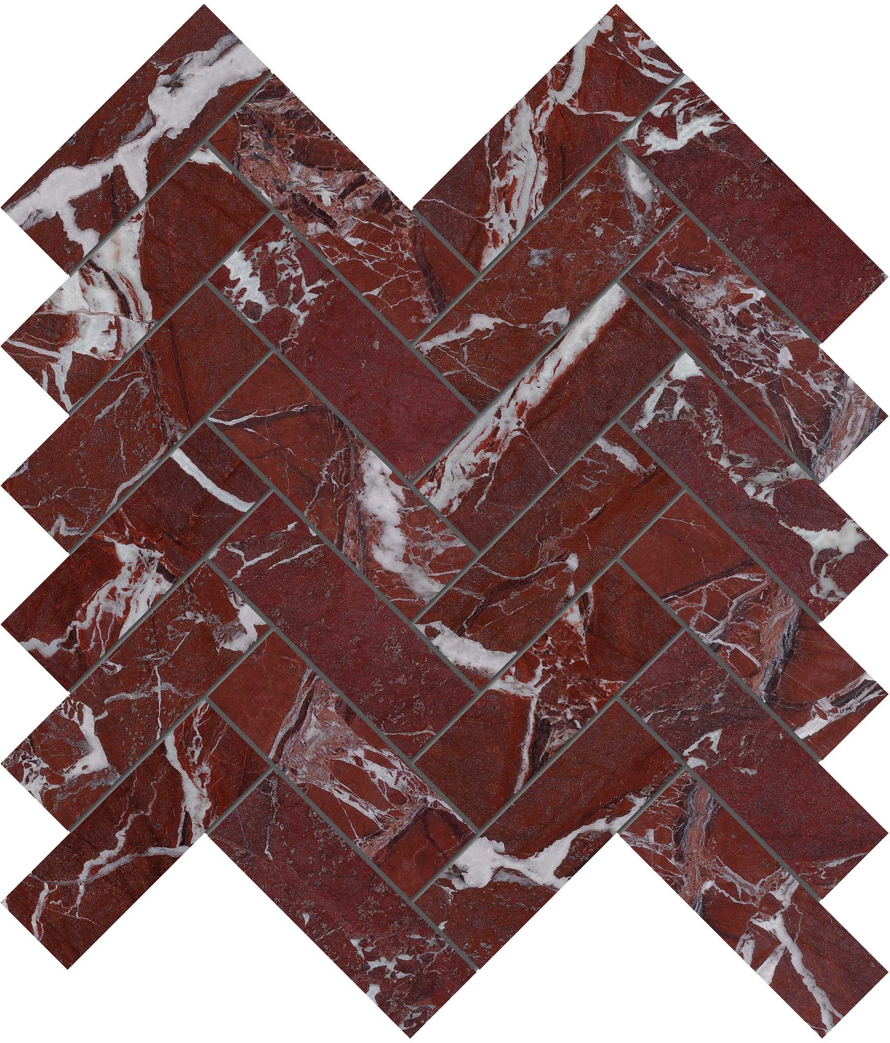 Tuscano Rosso 1.25x4 Herringbone Mosaic | In Home Stone