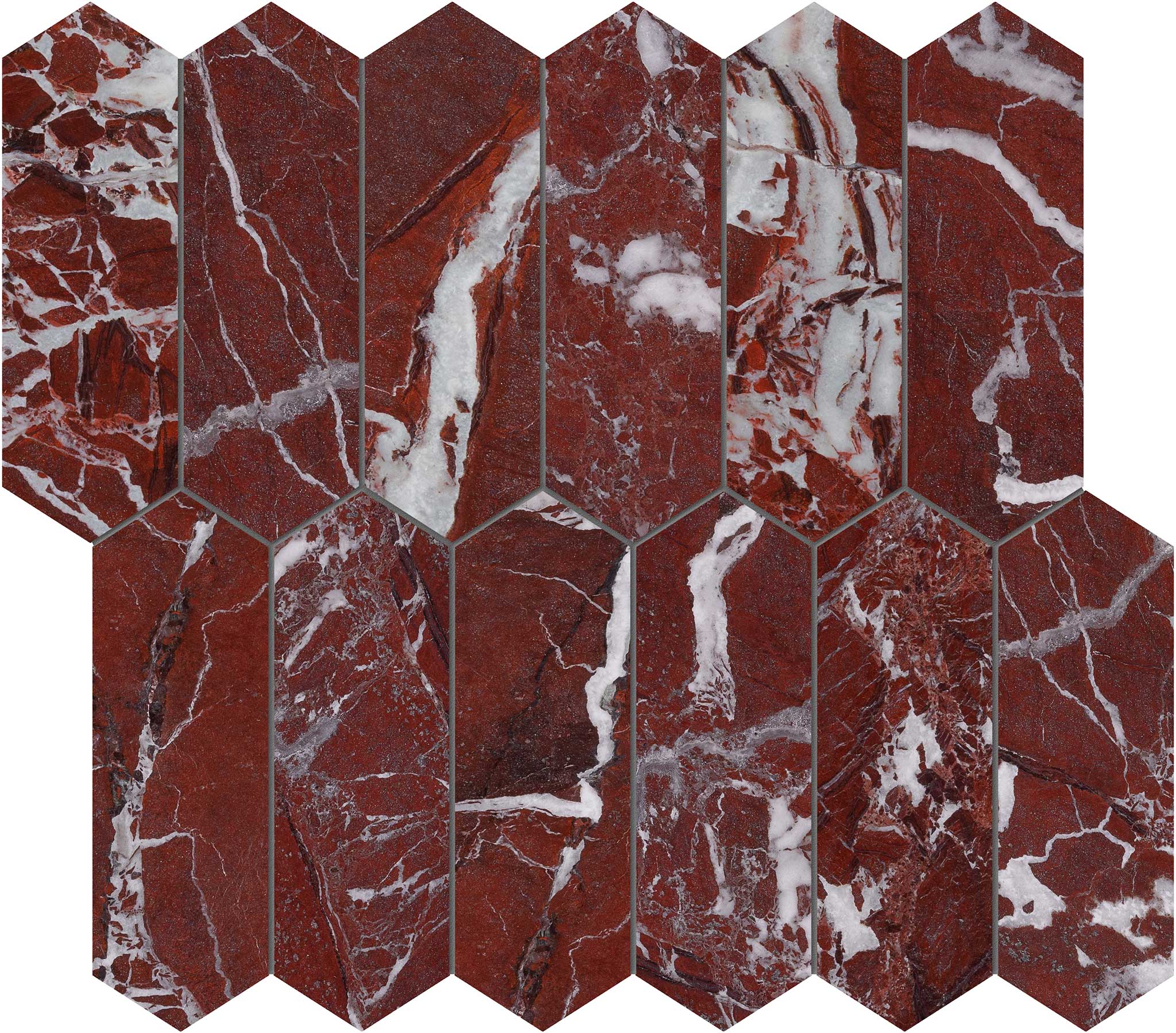 Tuscano Rosso 2x6 Picket Mosaic | In Home Stone