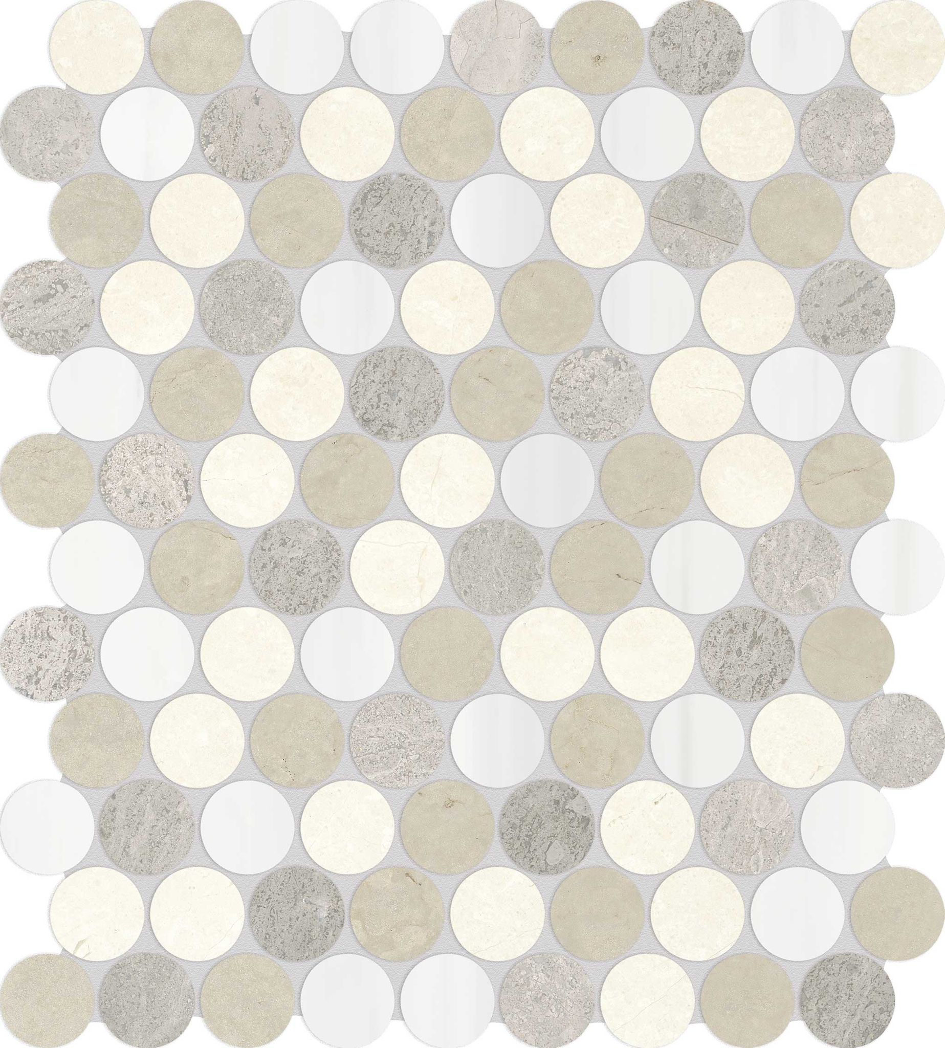 Utopio 1.25 Penny Round Dune Mosaic | In Home Stone