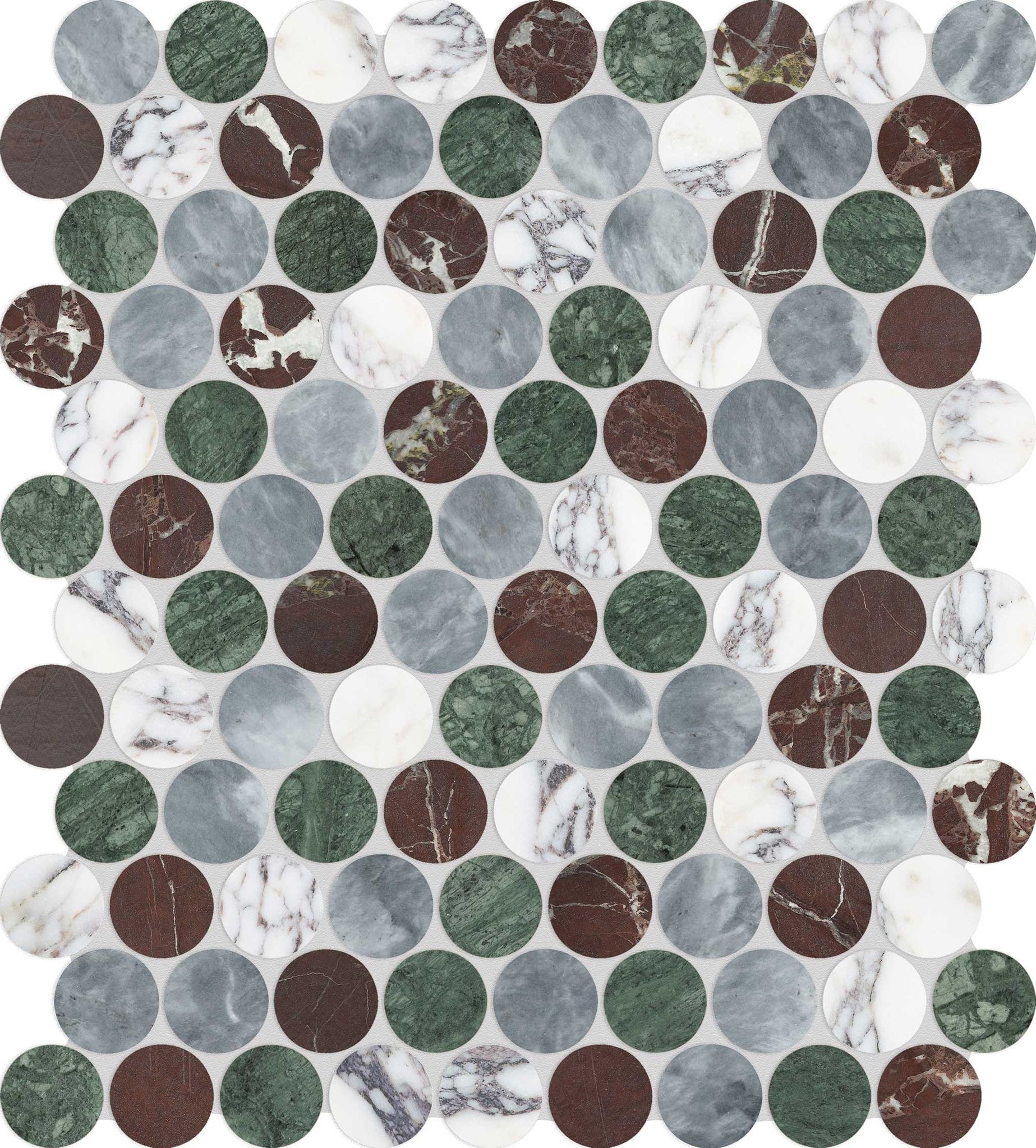Utopio 1.25 Penny Round Tropic Mosaic | In Home Stone