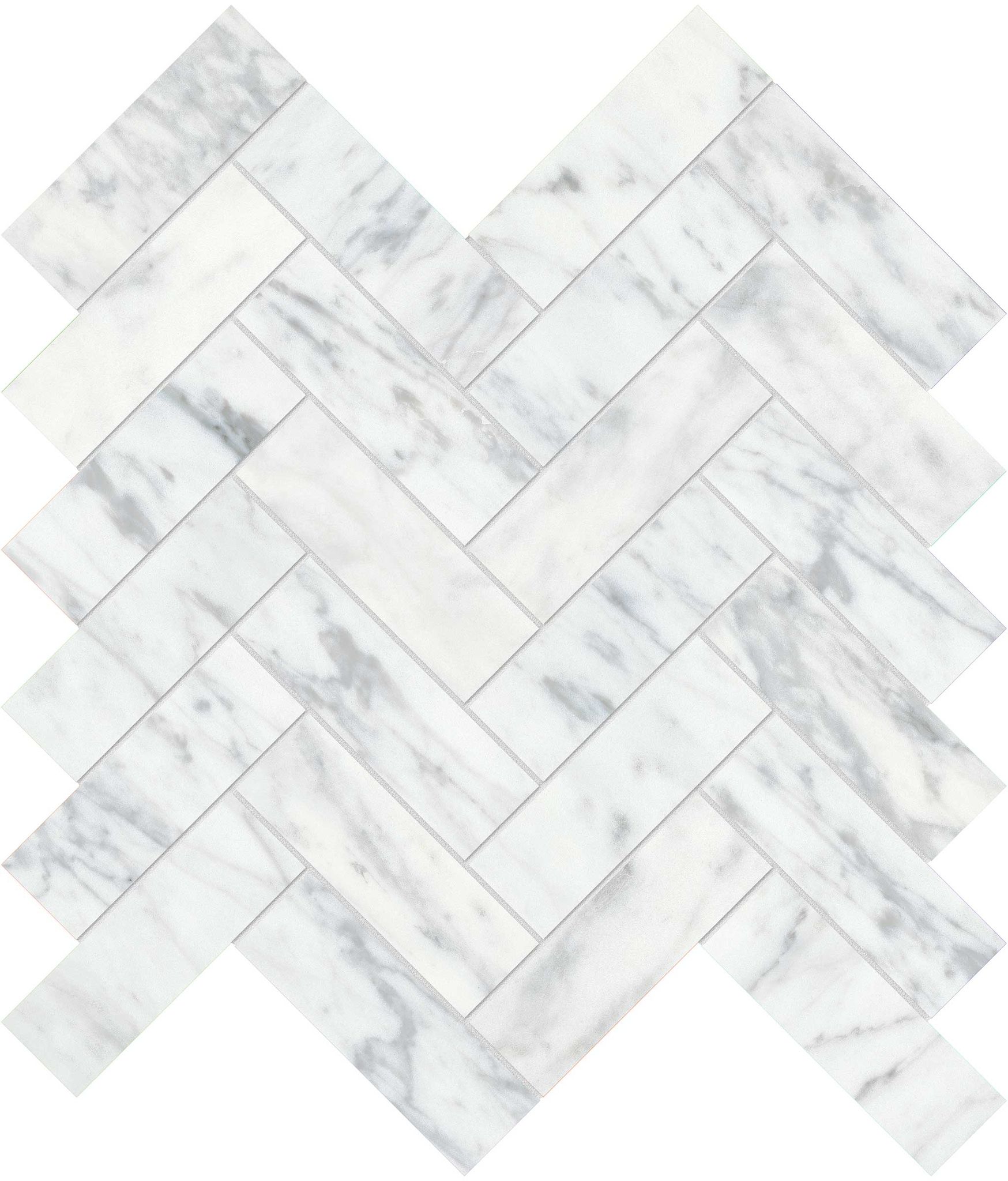 Virtue Bianco 1.25x4 Herringbone Mosaic | In Home Stone