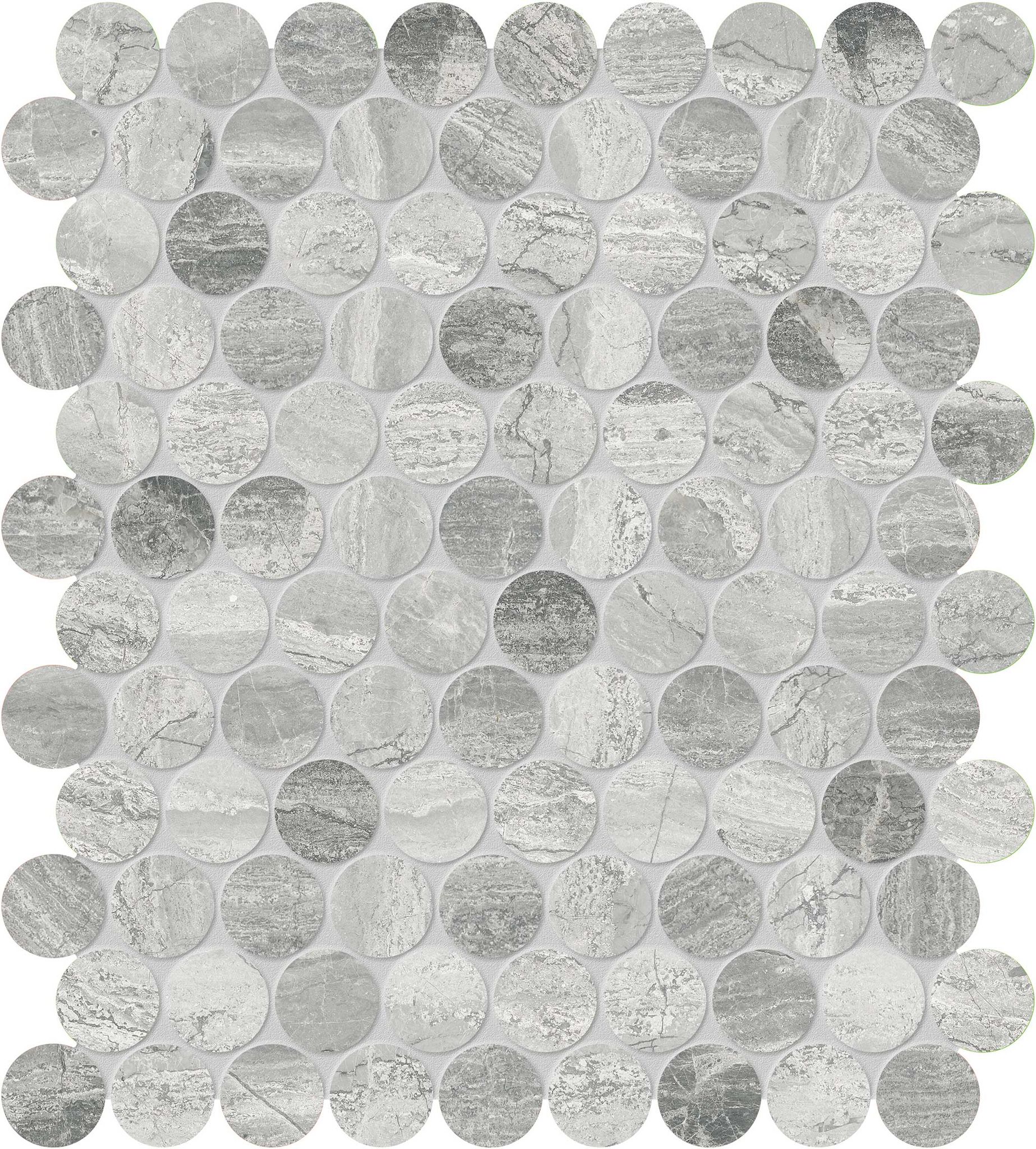 Volcana Notte 1.25 Penny Round Mosaic | In Home Stone