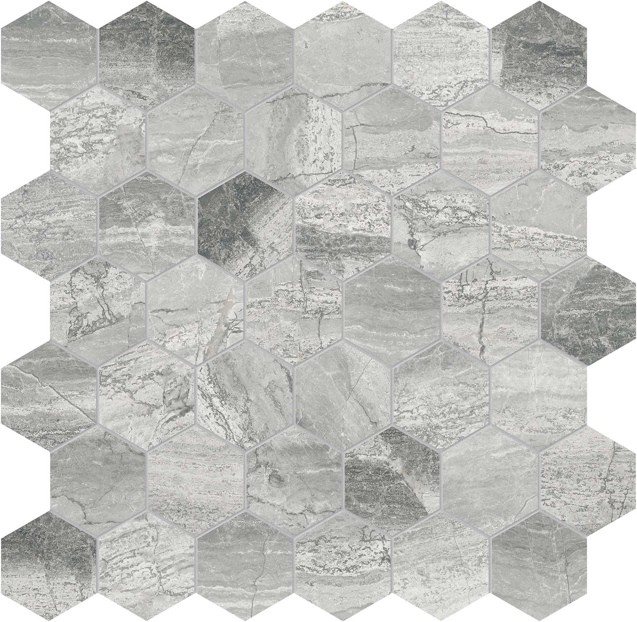 Volcana Notte 2 Hexagon Mosaic | In Home Stone