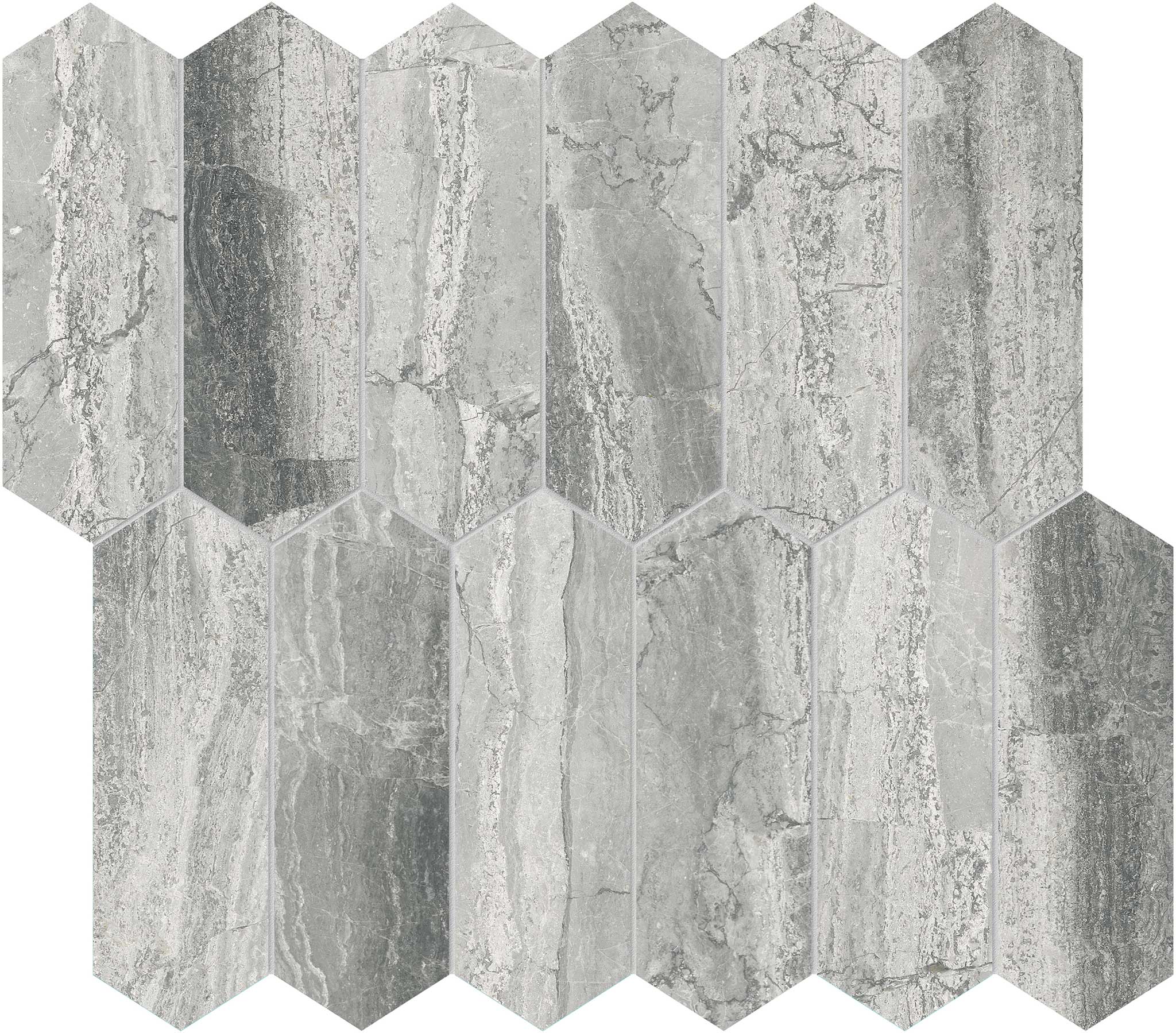 Volcana Notte 2x6 Picket Mosaic | In Home Stone