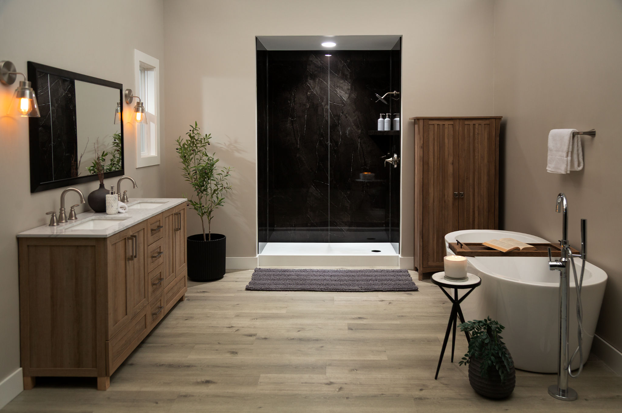 Black Ice Gloss Shower Wall Kit 36x60x94 | In Home Stone