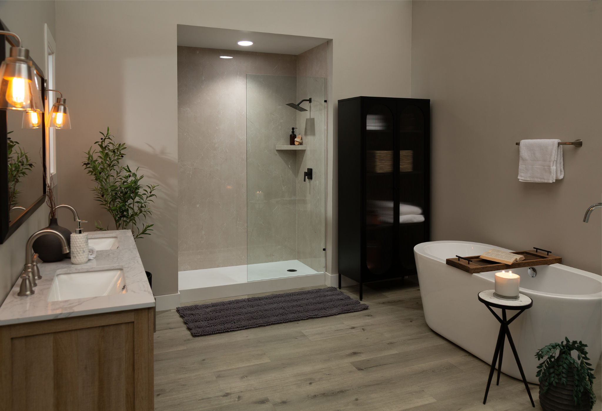 Drift Sand Gloss Shower Wall Kit 32x60x94 | In Home Stone