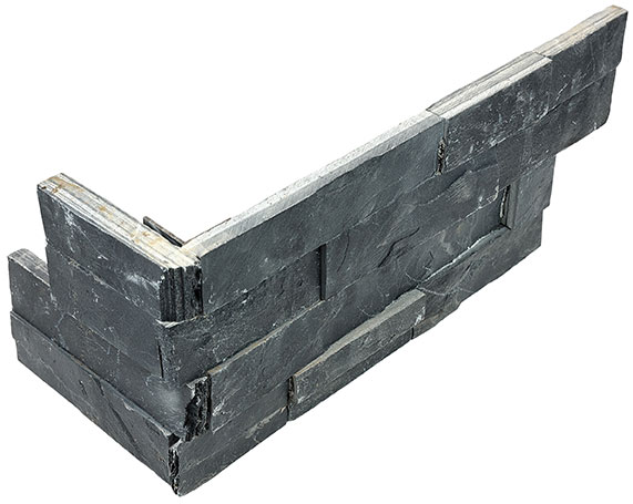Ledger Stone 6x18 Carbon Assembled Corner | In Home Stone