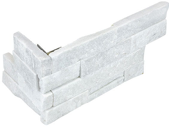 Ledger Stone 6x18 Glacier Assembled Corner | In Home Stone
