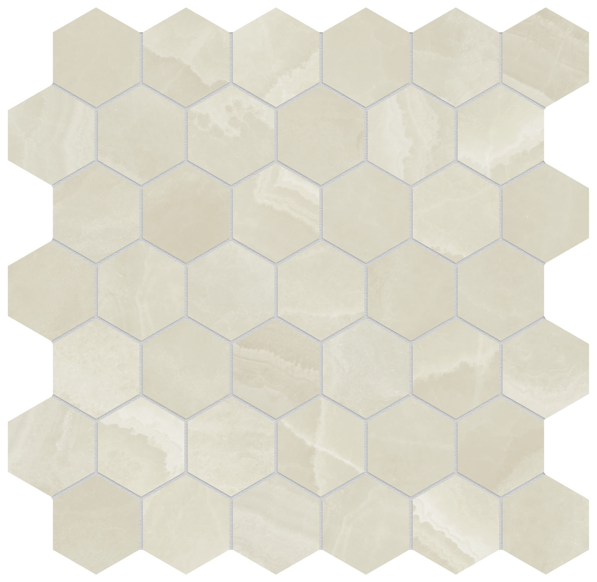 Lustra 2" Hex Onyx Crema Honed | In Home Stone