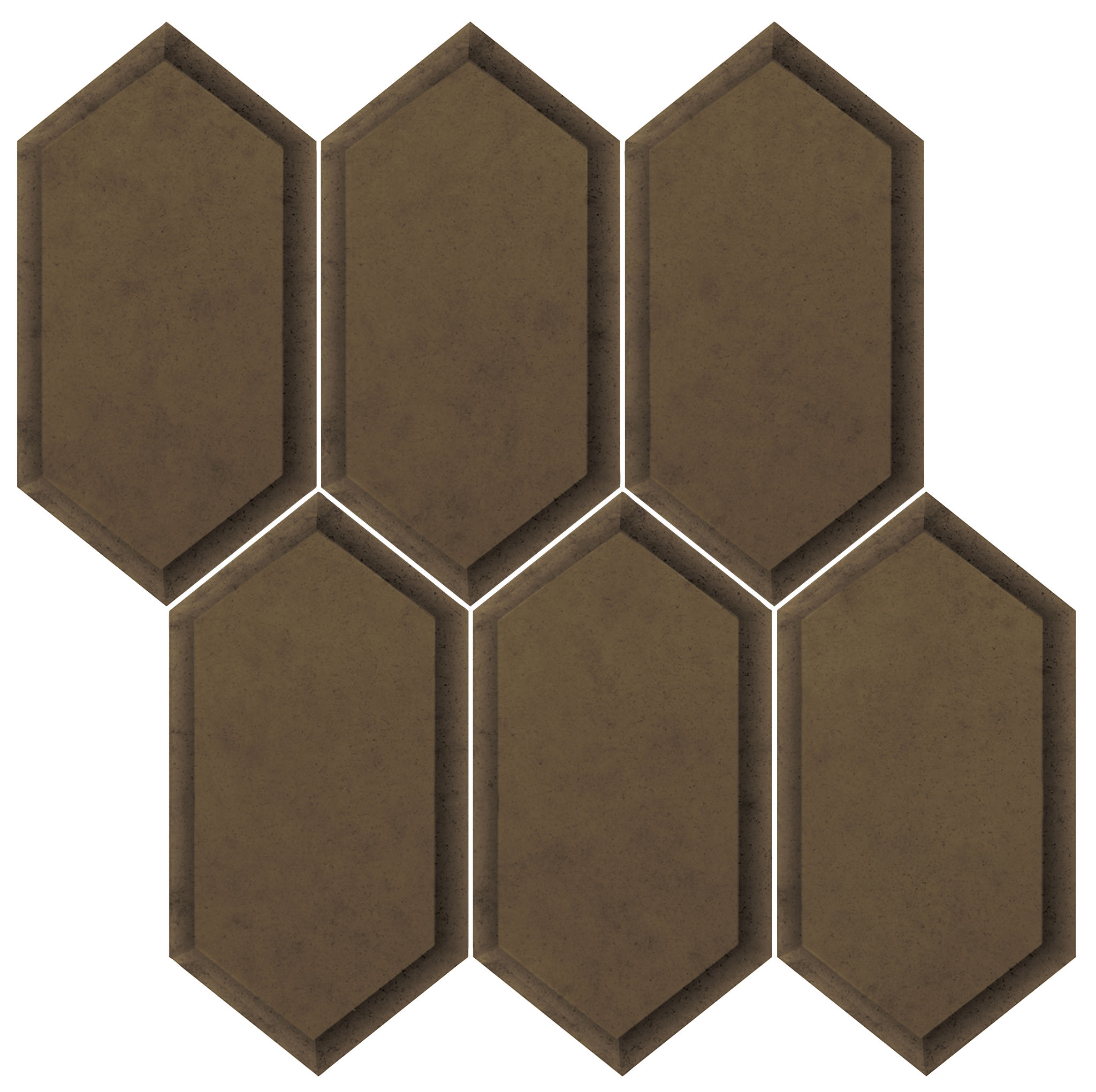 Obsidian Bronze Beveled Hexagon Mosaic | In Home Stone