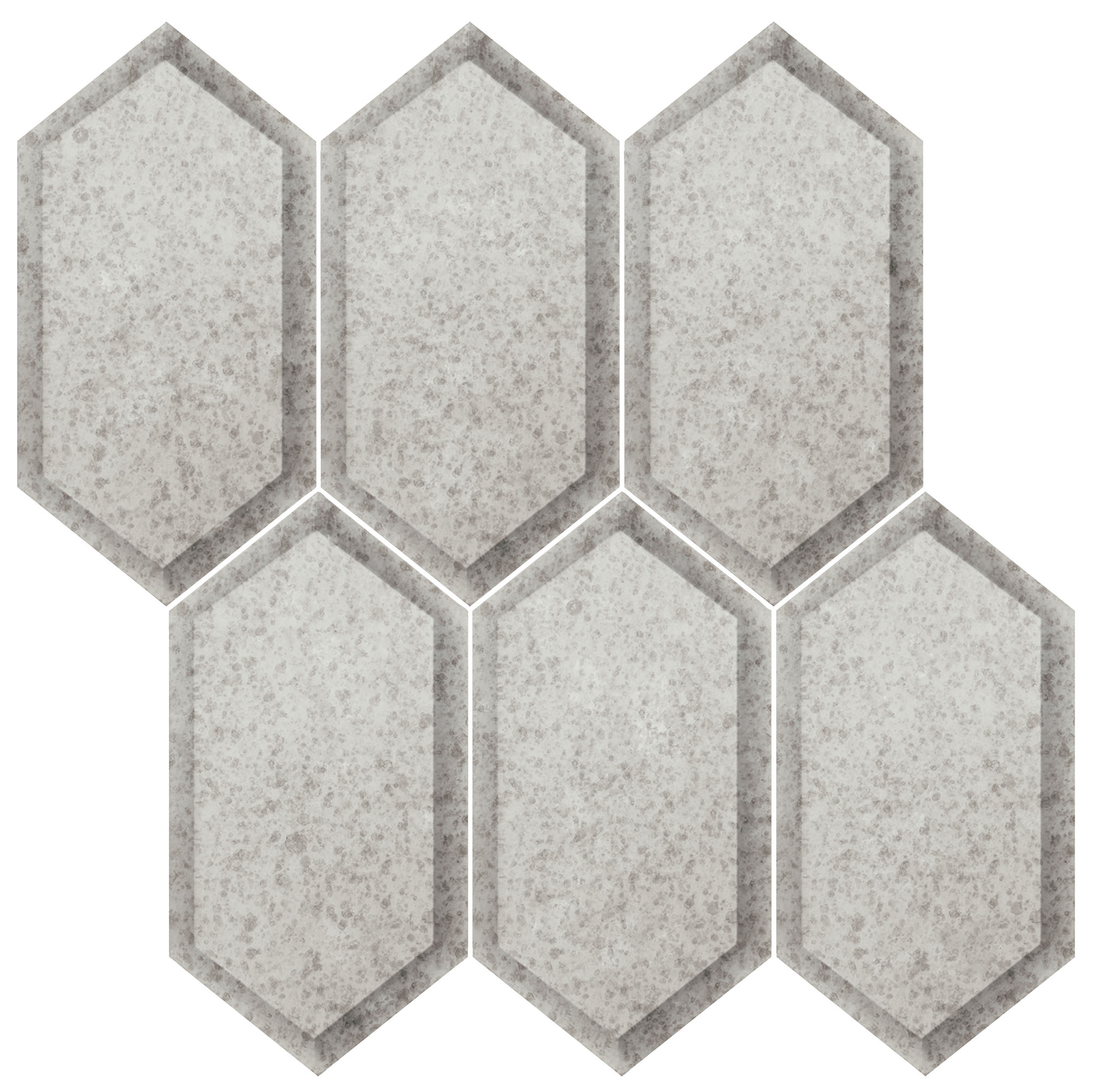 Obsidian Silver Beveled Hexagon Mosaic | In Home Stone