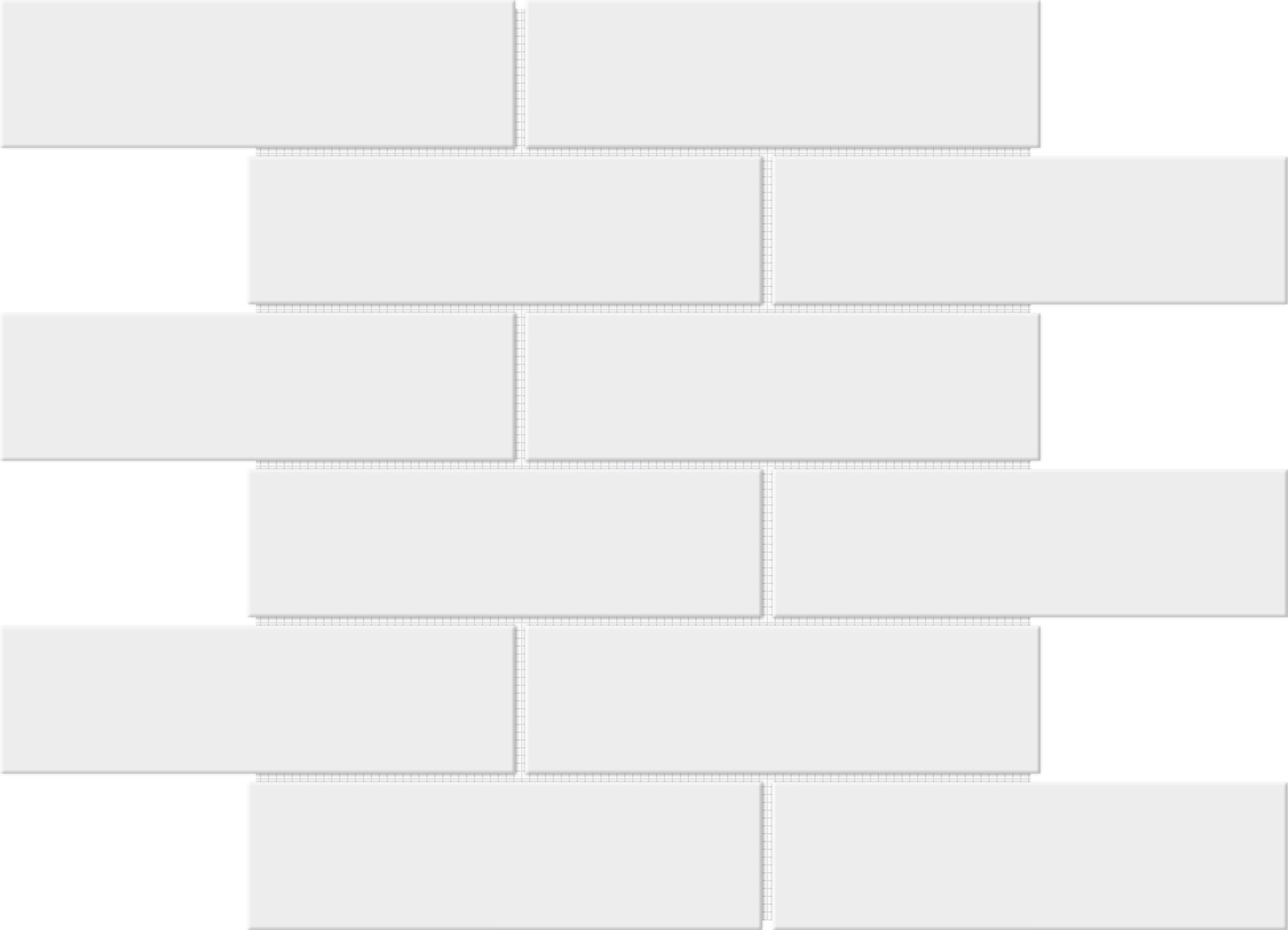 White Brick Pattern Glossy Glazed Ceramic 2"x6" | In Home Stone